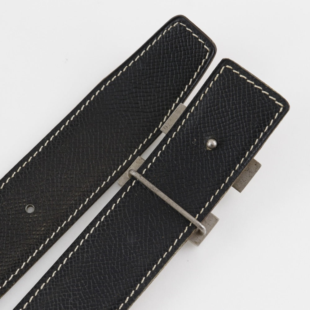 HERMES belt leather Brown / black Constance H belt 90