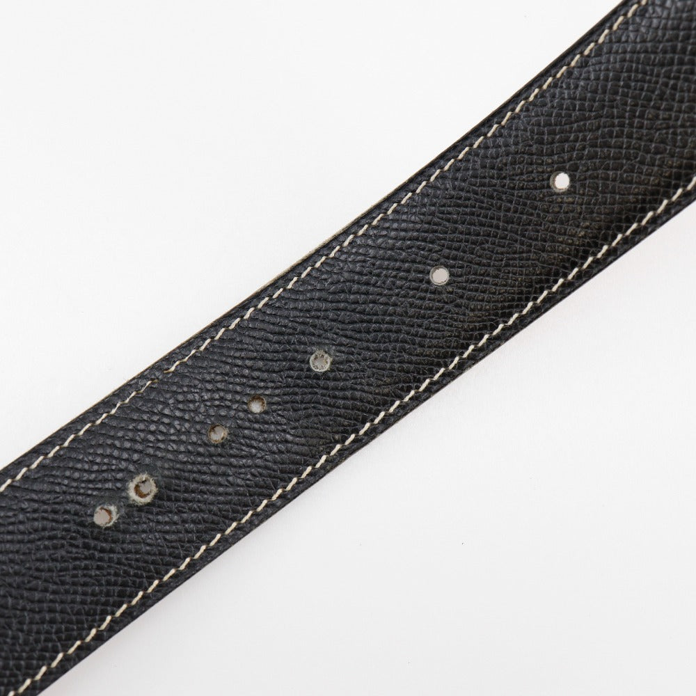 HERMES belt leather Brown / black Constance H belt 90