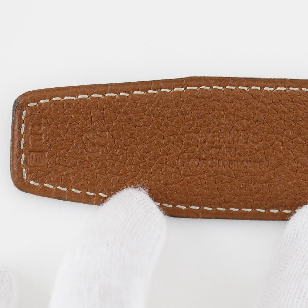HERMES belt leather Brown / black Constance H belt 90