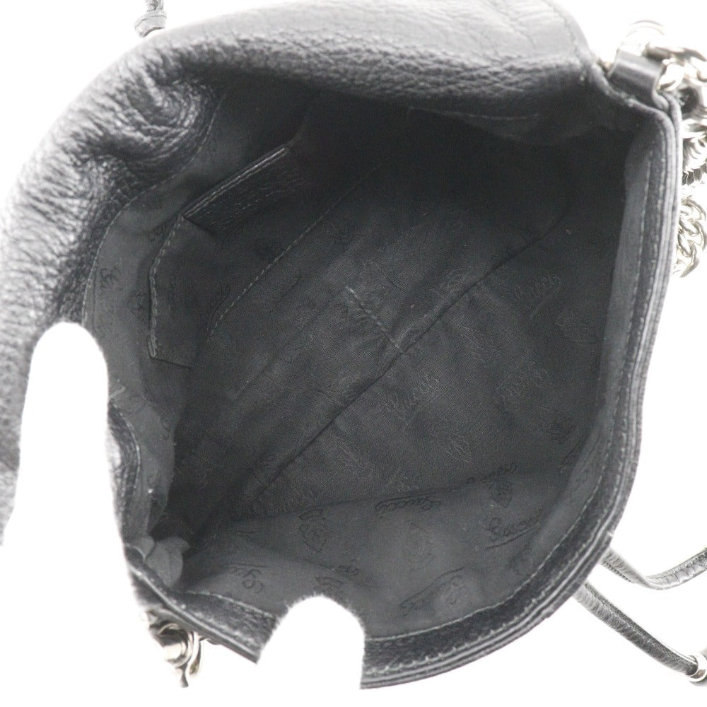 GUCCI Shoulder Bag 235320 leather black ChainShoulder Bamboo
