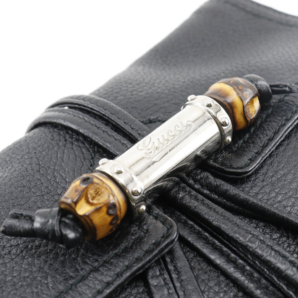 GUCCI Shoulder Bag 235320 leather black ChainShoulder Bamboo