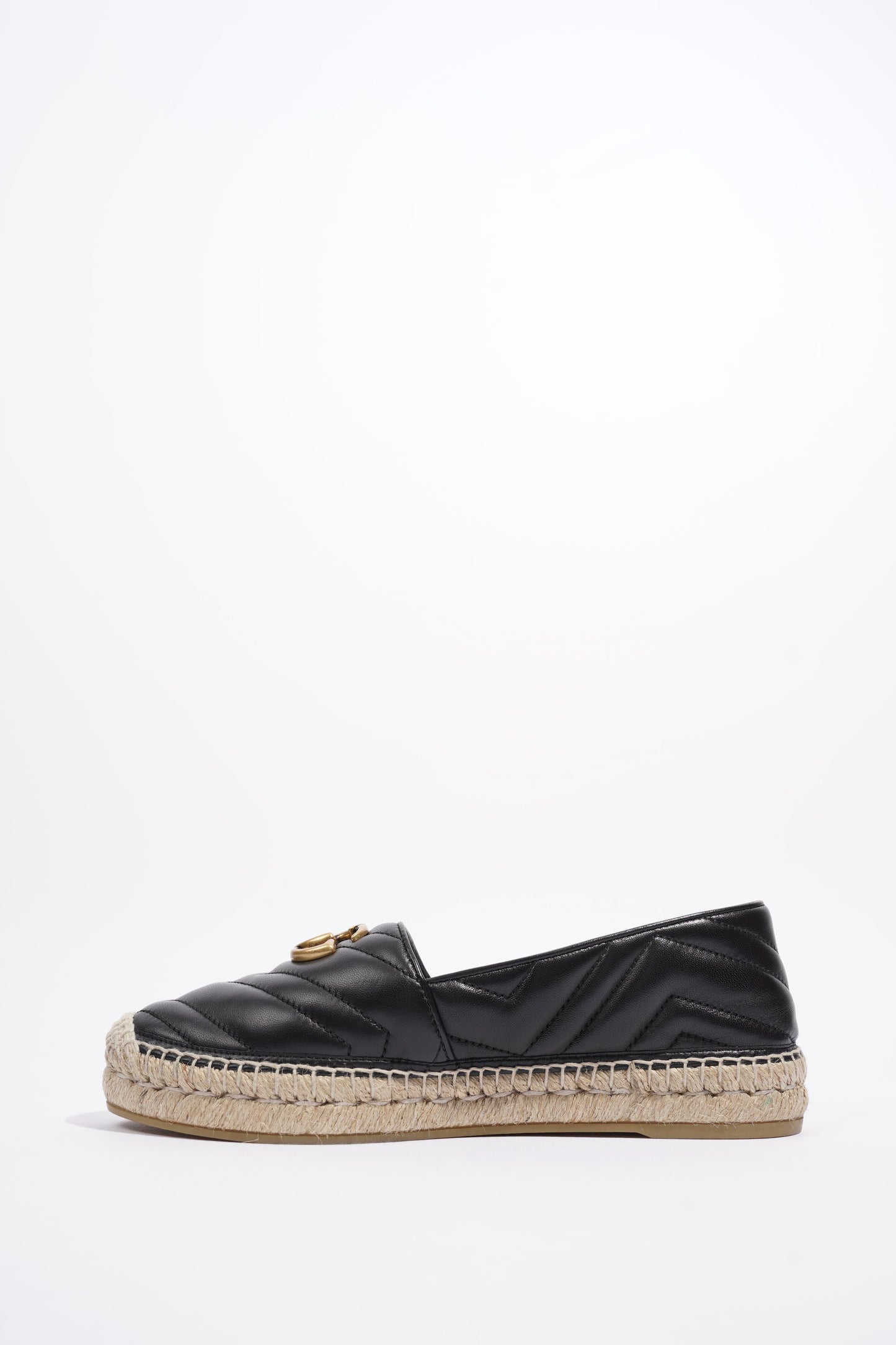 Gucci GG Espadrilles Black Leather EU 38 UK 5