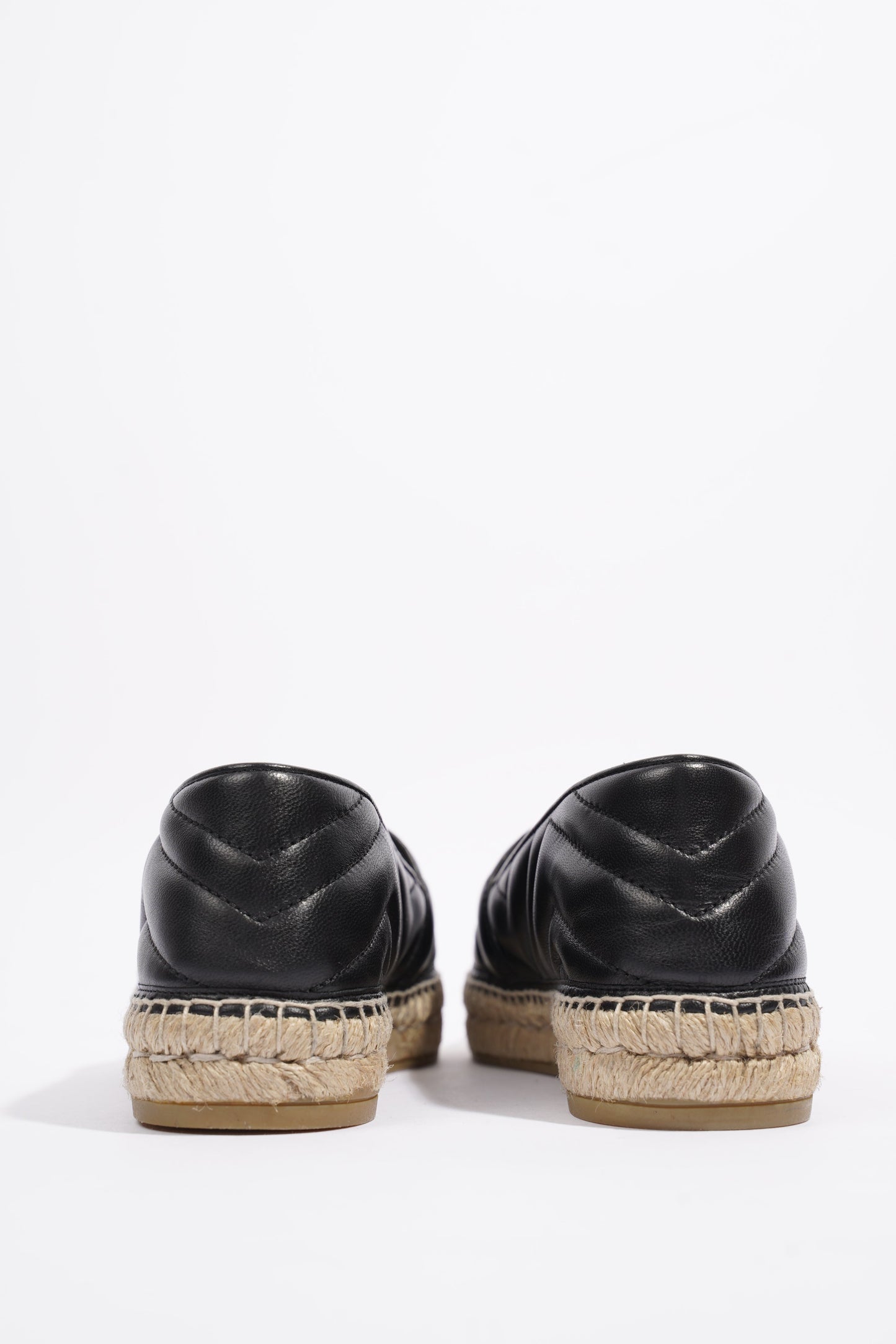 Gucci GG Espadrilles Black Leather EU 38 UK 5