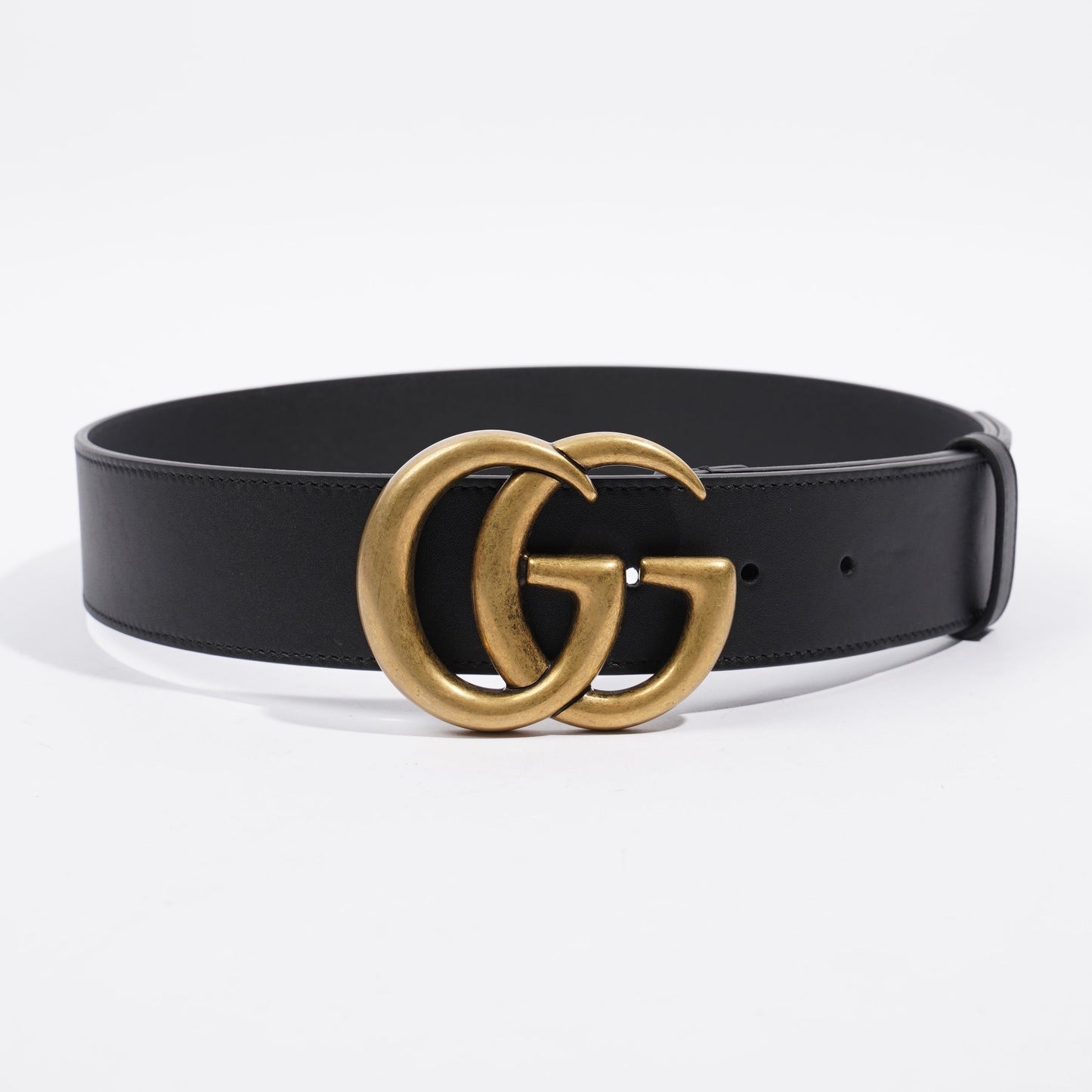 Gucci Marmont Belt Black / Gold Leather 75cm 30"