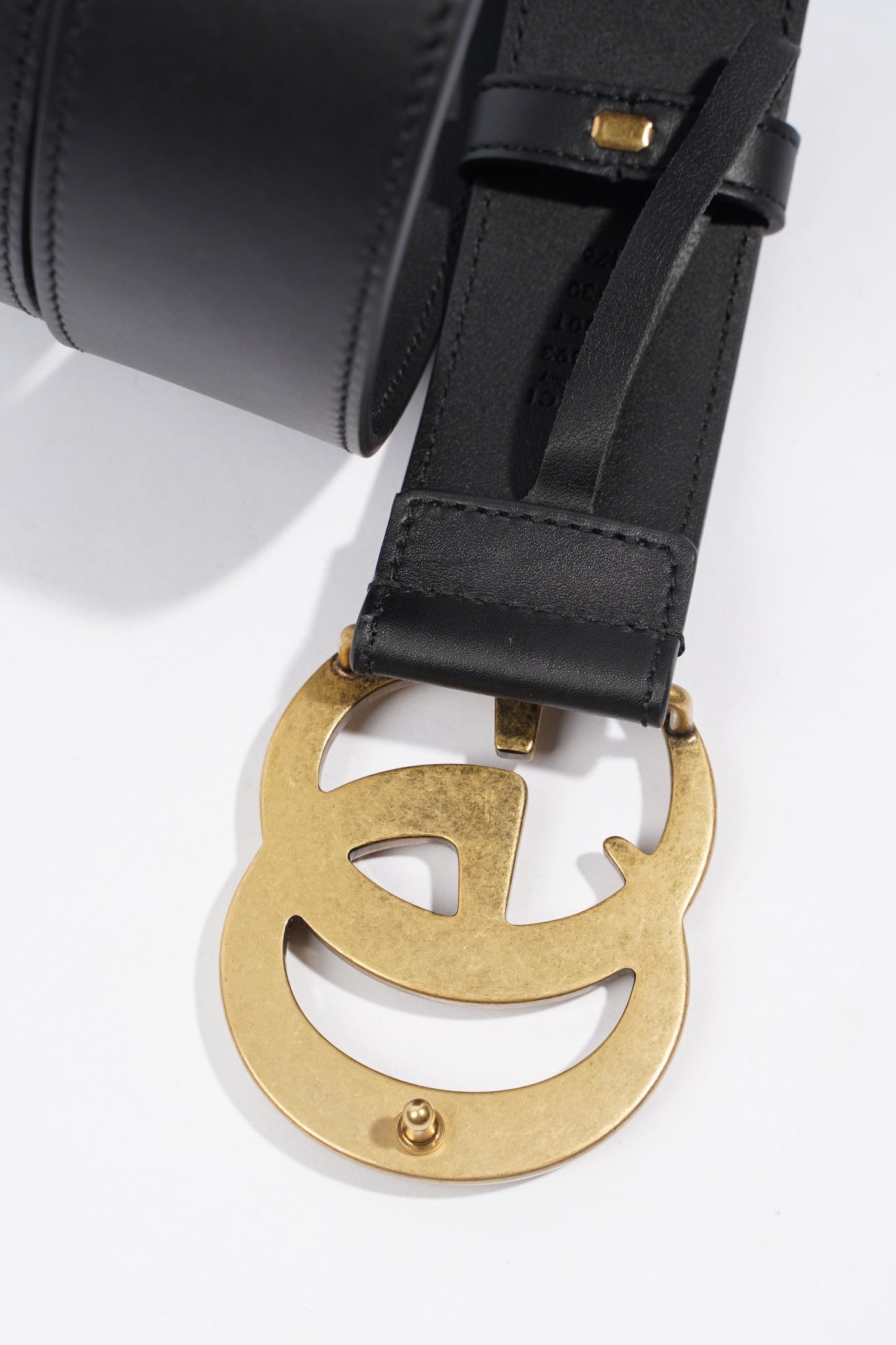 Gucci Marmont Belt Black / Gold Leather 75cm 30"