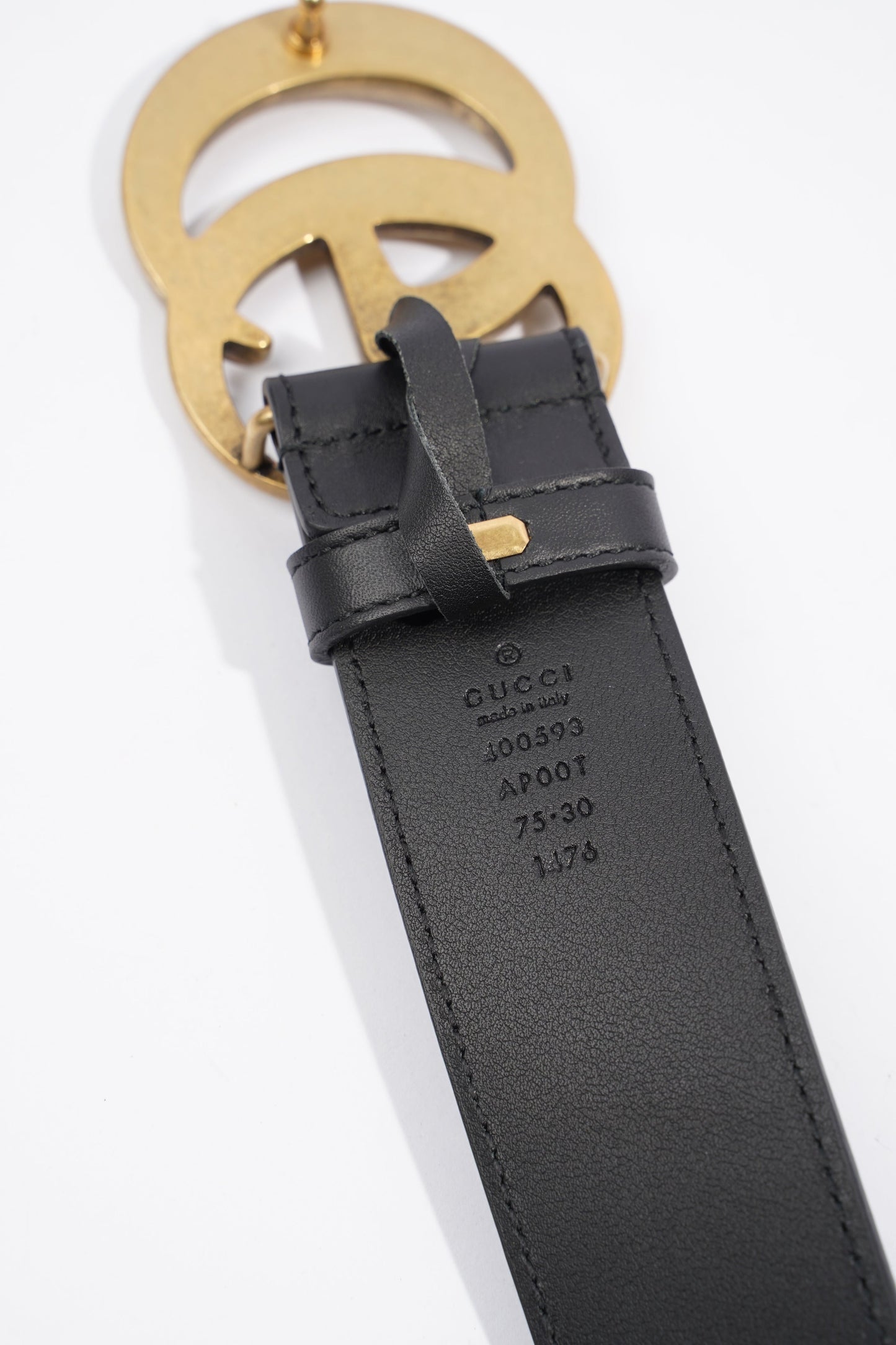 Gucci Marmont Belt Black / Gold Leather 75cm 30"