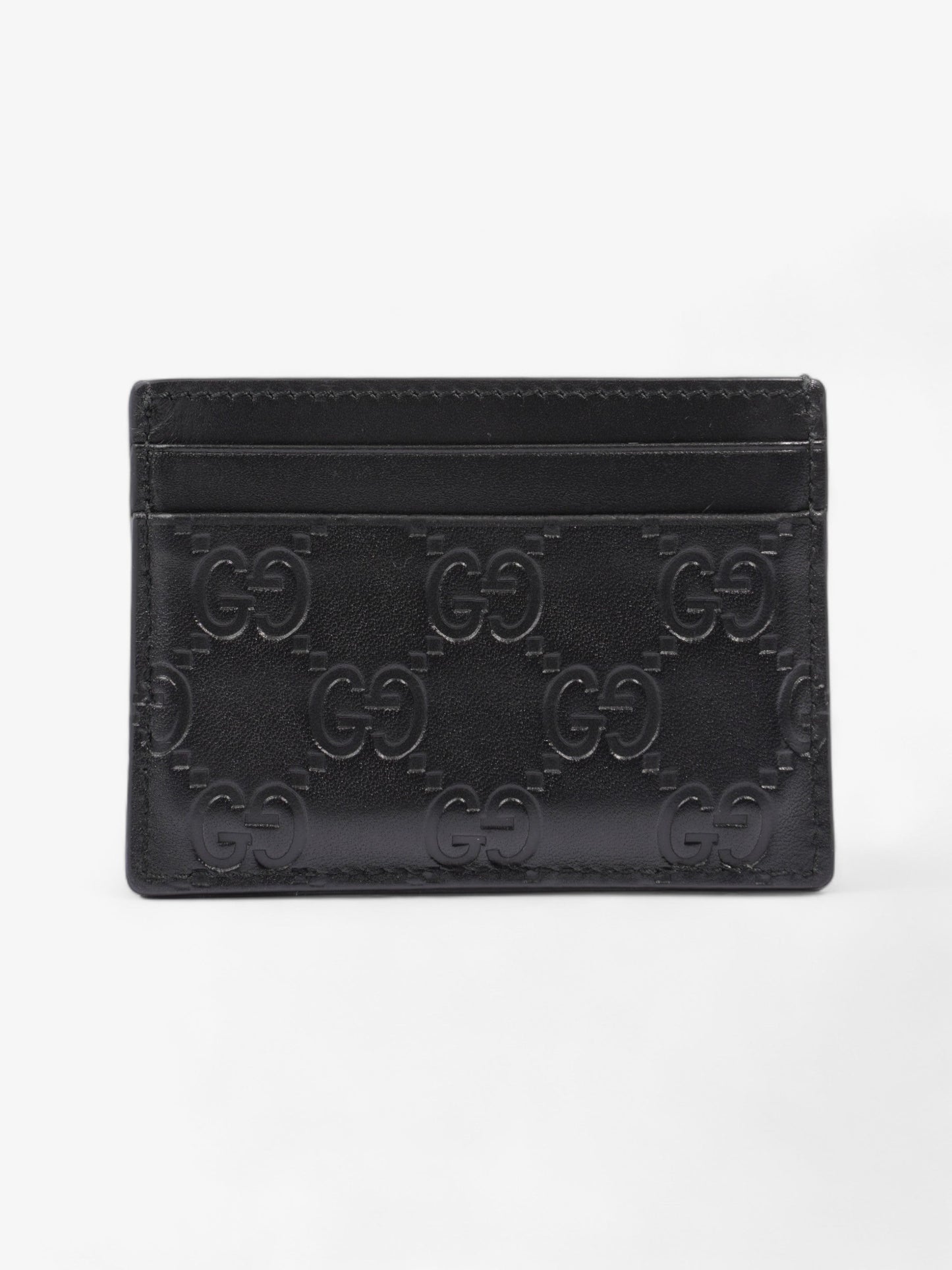 Gucci Guccissima Card Holder Black Empreinte Leather