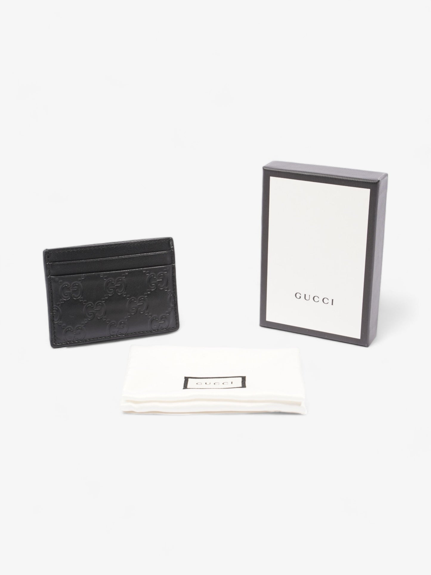 Gucci Guccissima Card Holder Black Empreinte Leather