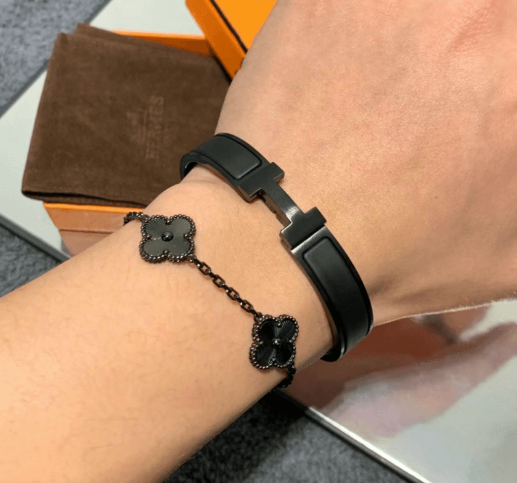 HERMES Clic HH So Black bracelet 12 MM Men