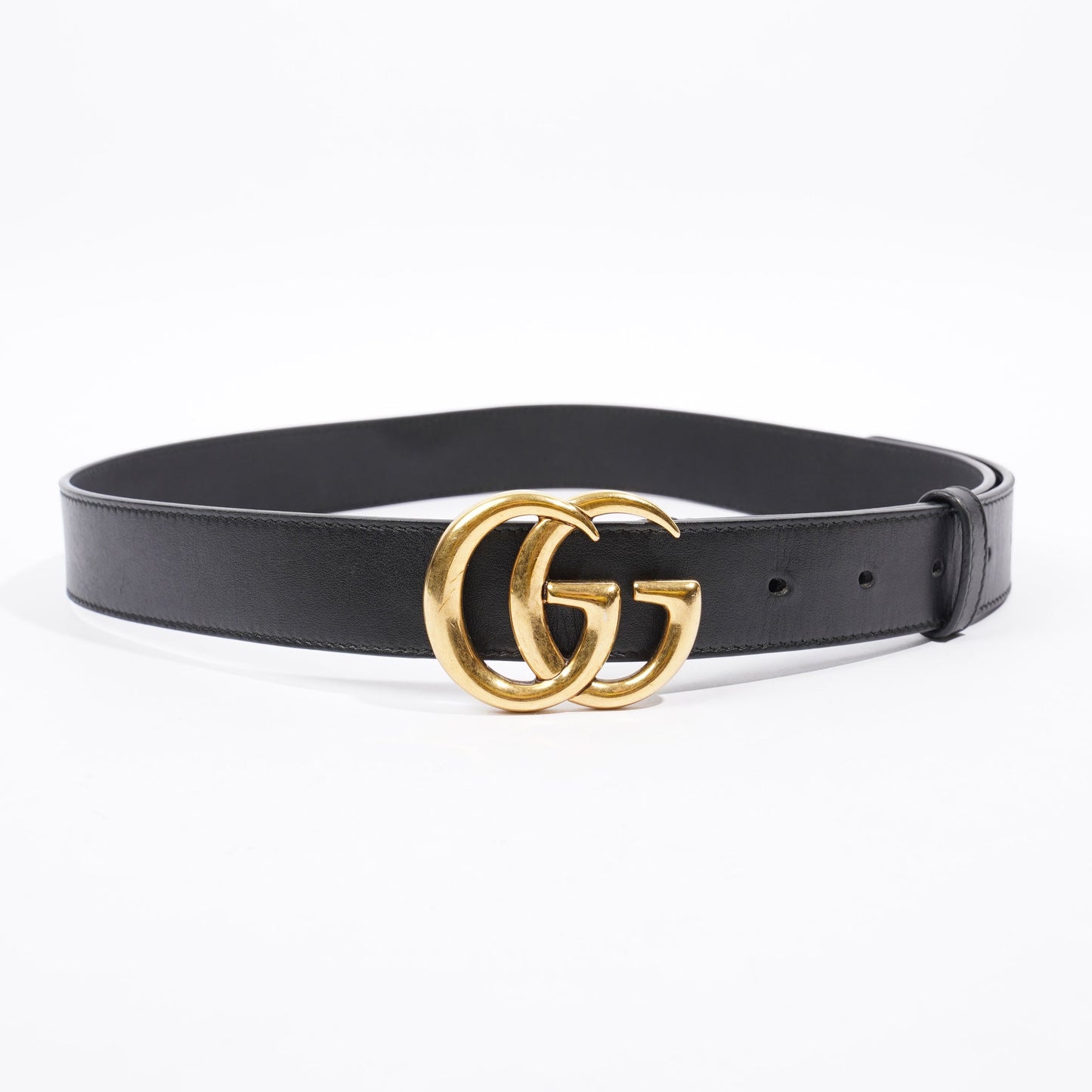 Gucci Marmont Belt Black / Gold Leather 85cm 34"