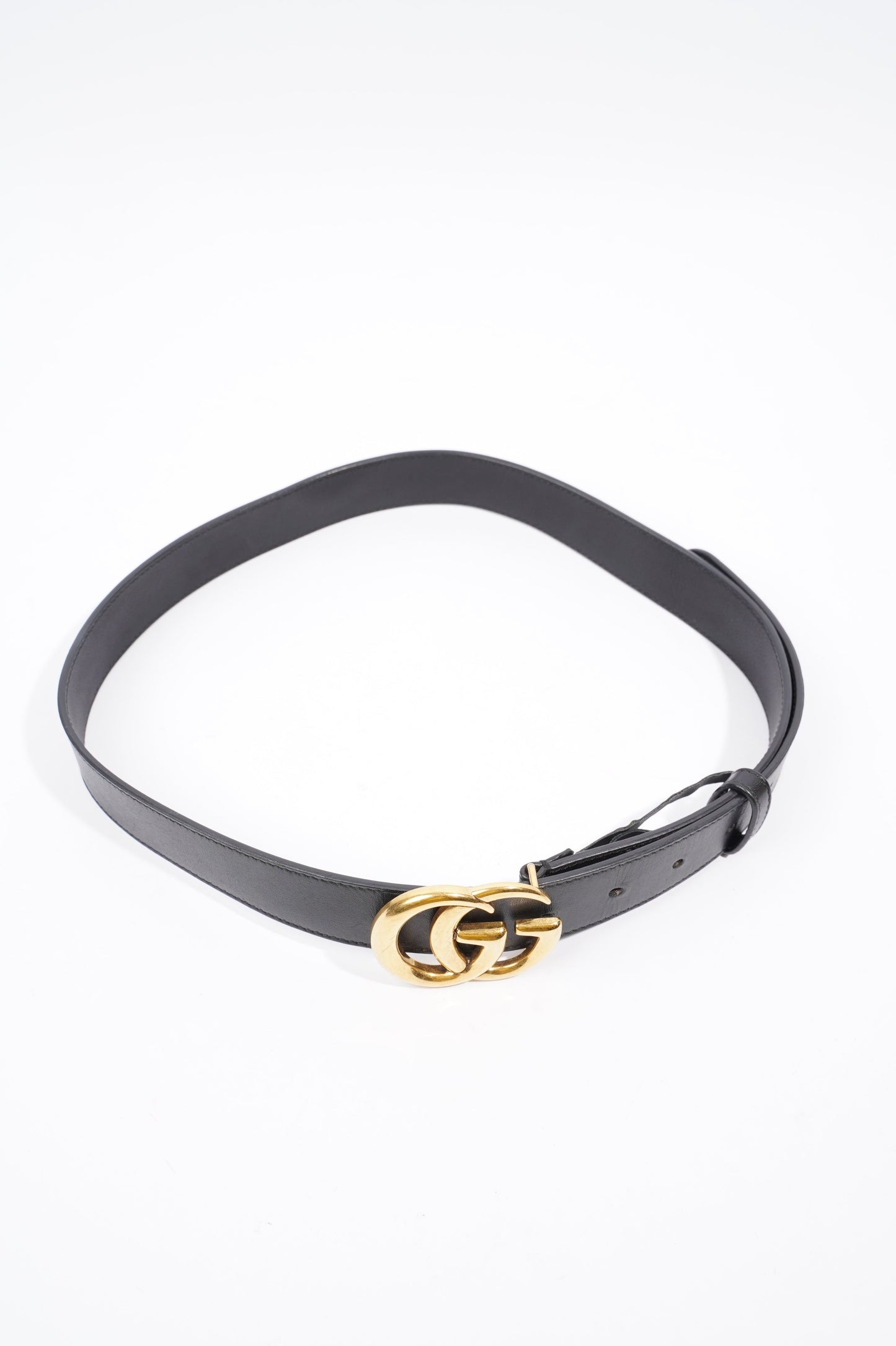 Gucci Marmont Belt Black / Gold Leather 85cm 34"
