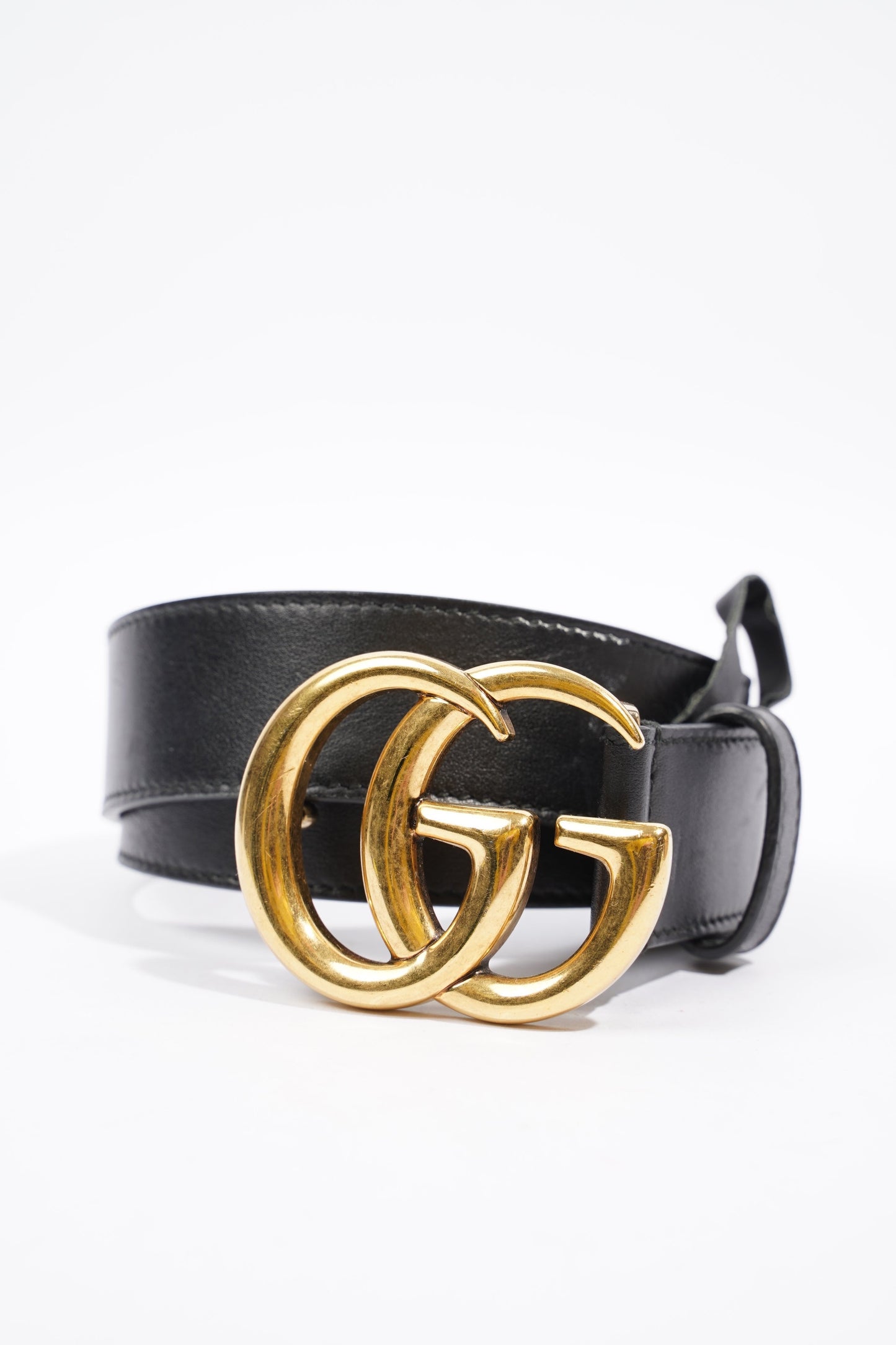 Gucci Marmont Belt Black / Gold Leather 85cm 34"