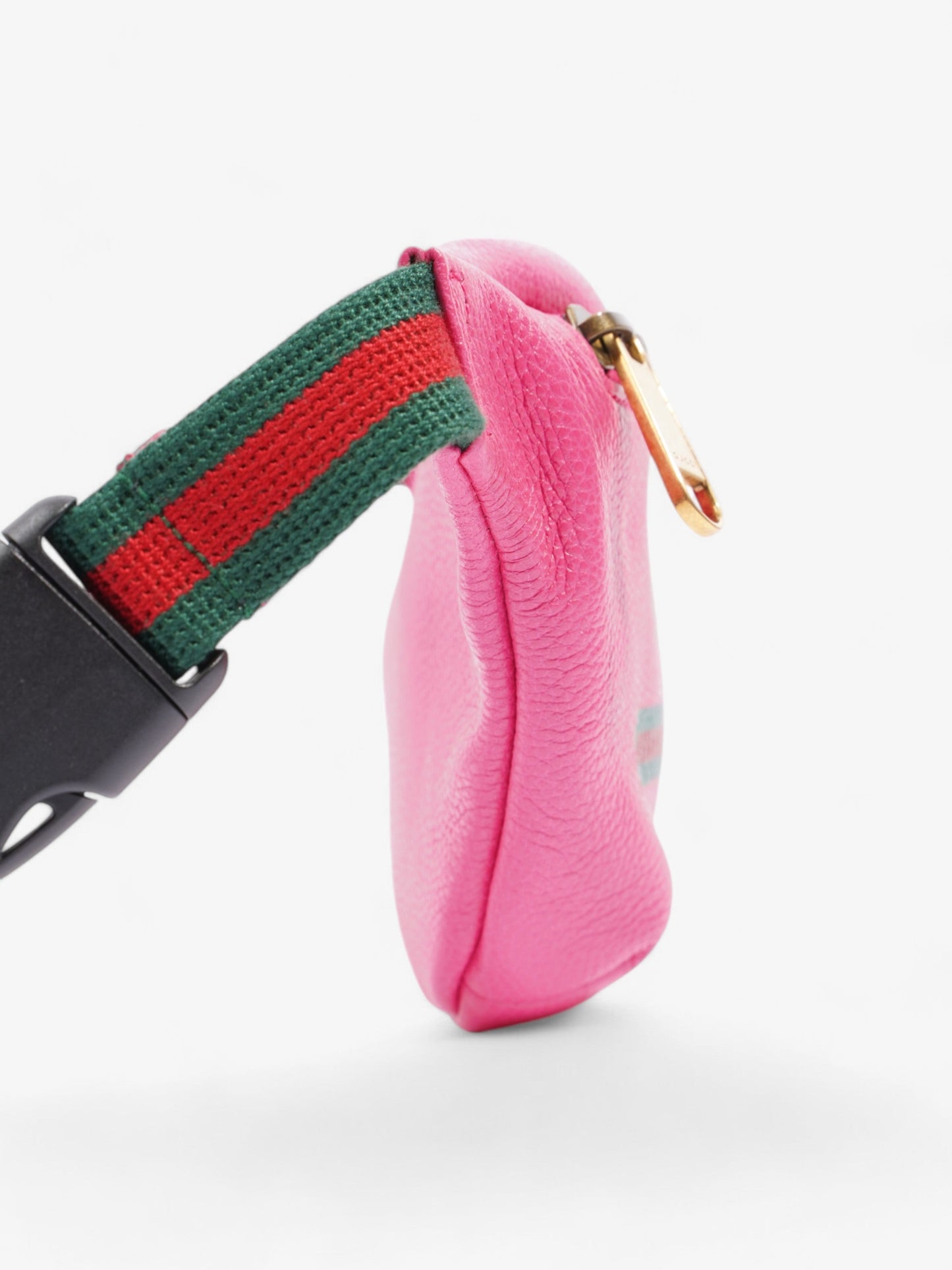 Gucci Logo Web Bum Bag Neon Pink / Green / Red Leather