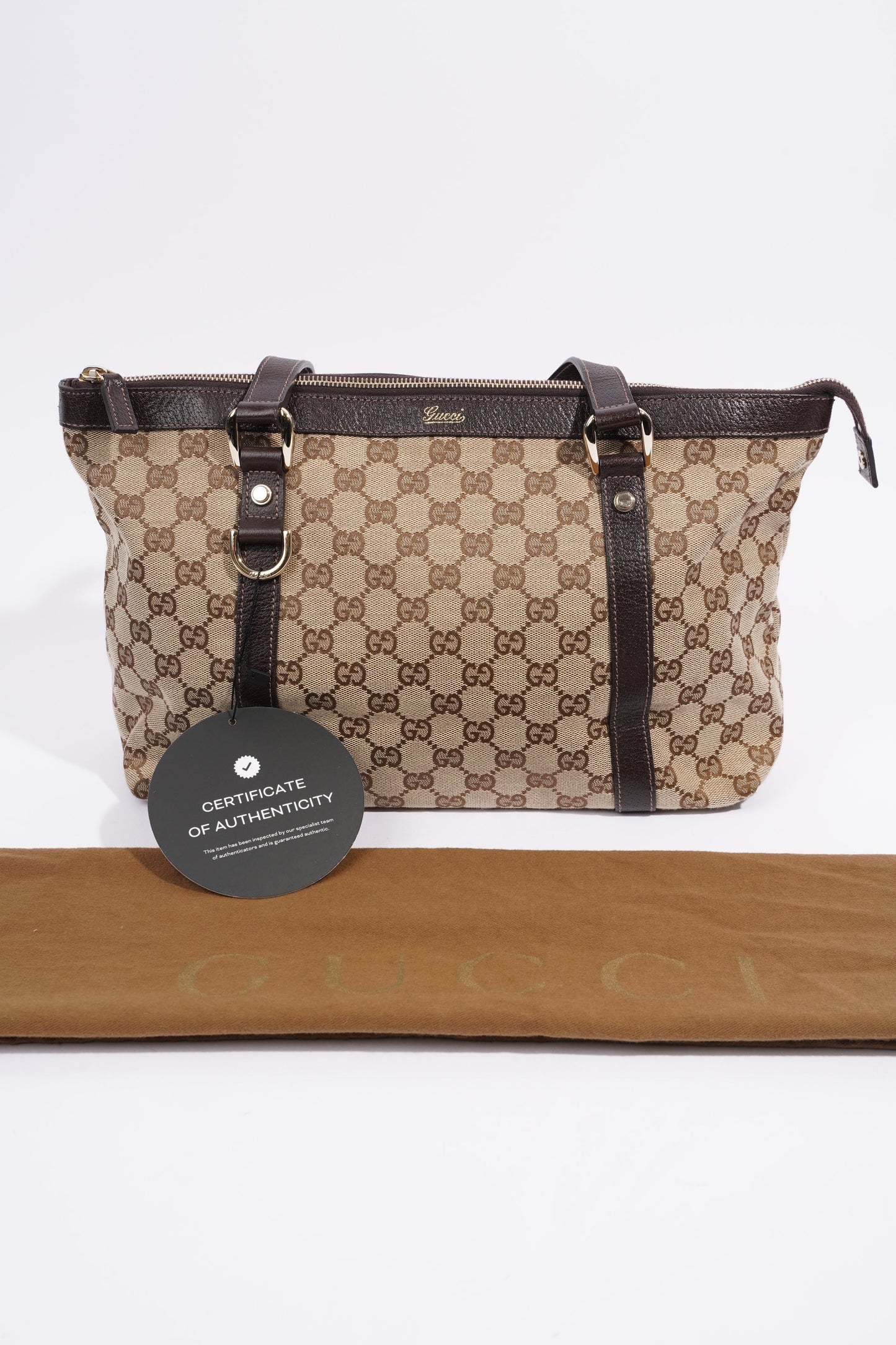 Gucci Abbey GG Tote GG Supreme / Brown Leather Canvas