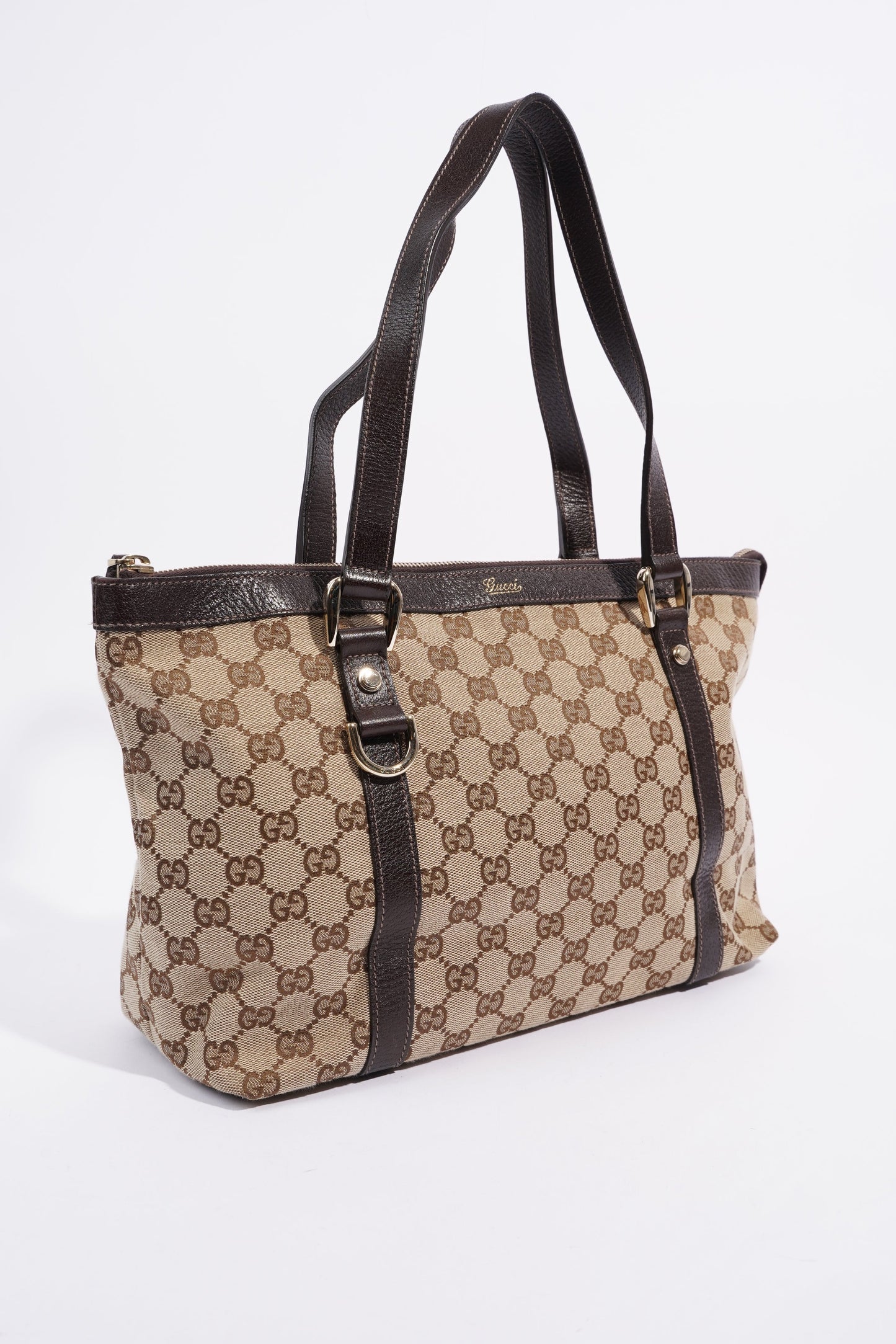 Gucci Abbey GG Tote GG Supreme / Brown Leather Canvas