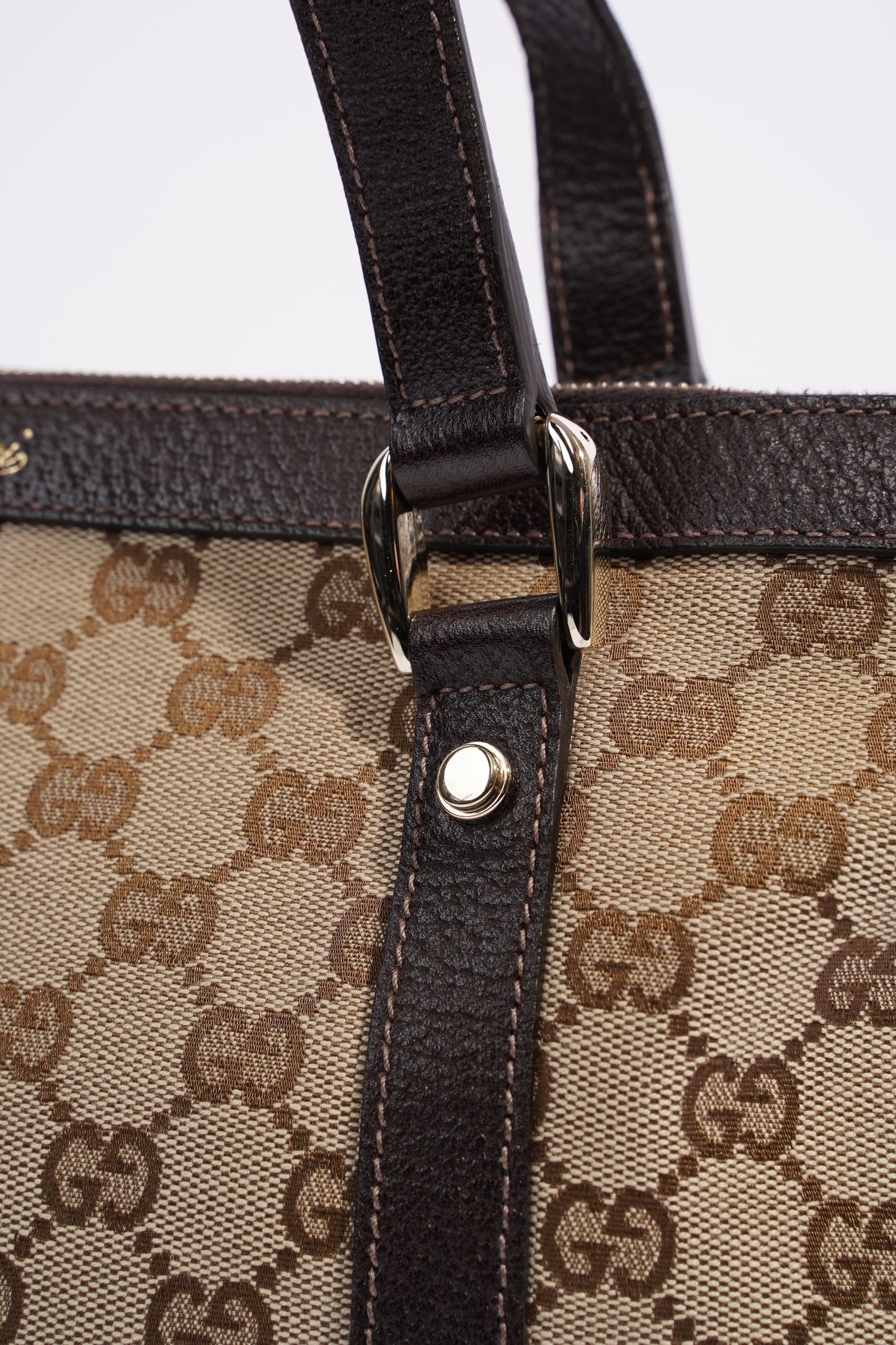 Gucci Abbey GG Tote GG Supreme / Brown Leather Canvas