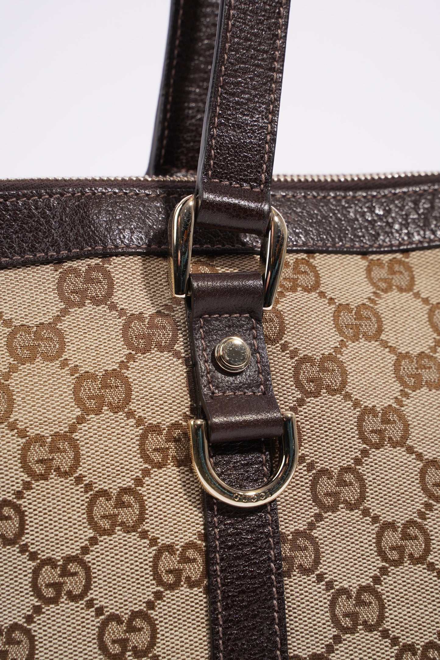 Gucci Abbey GG Tote GG Supreme / Brown Leather Canvas