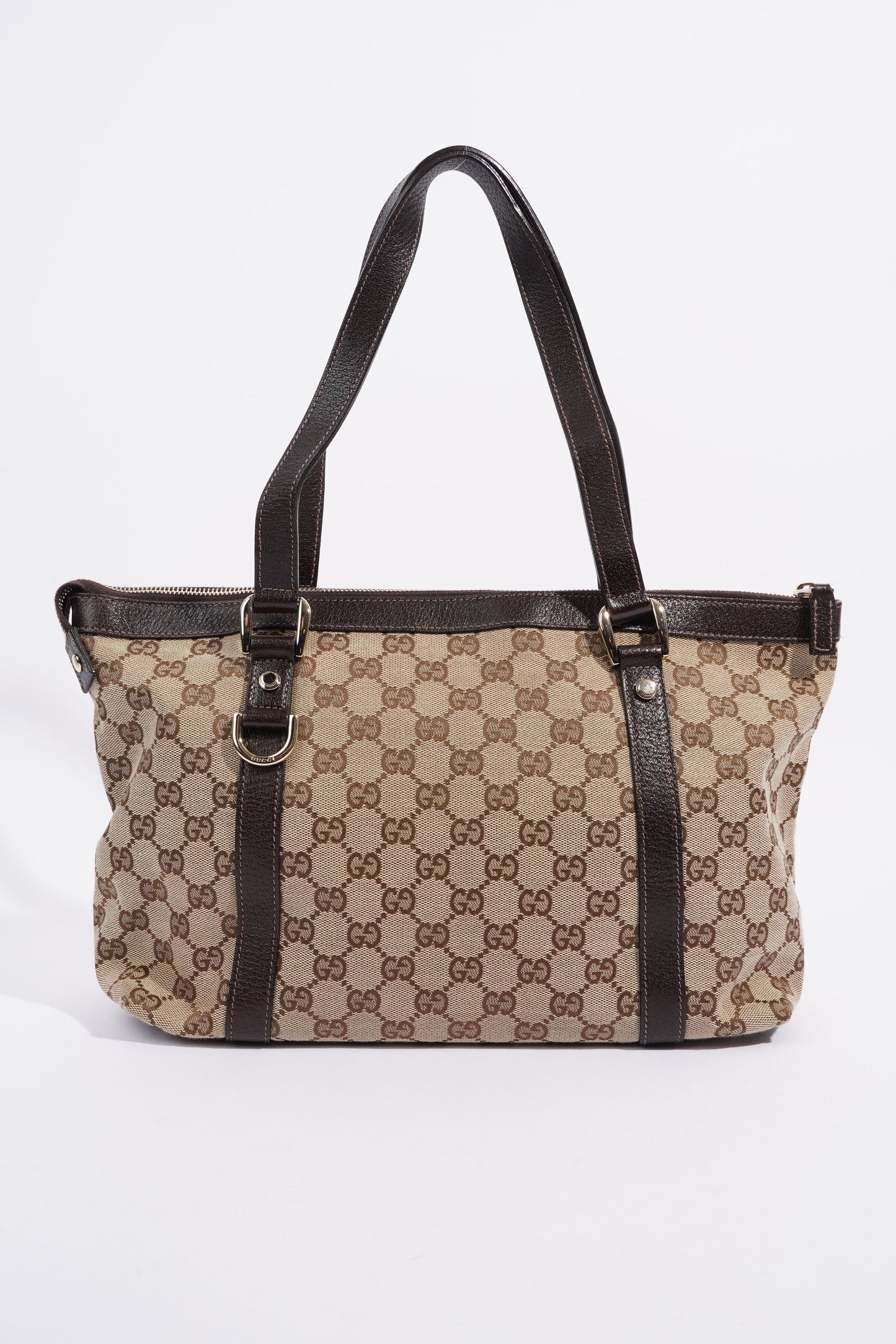 Gucci Abbey GG Tote GG Supreme / Brown Leather Canvas