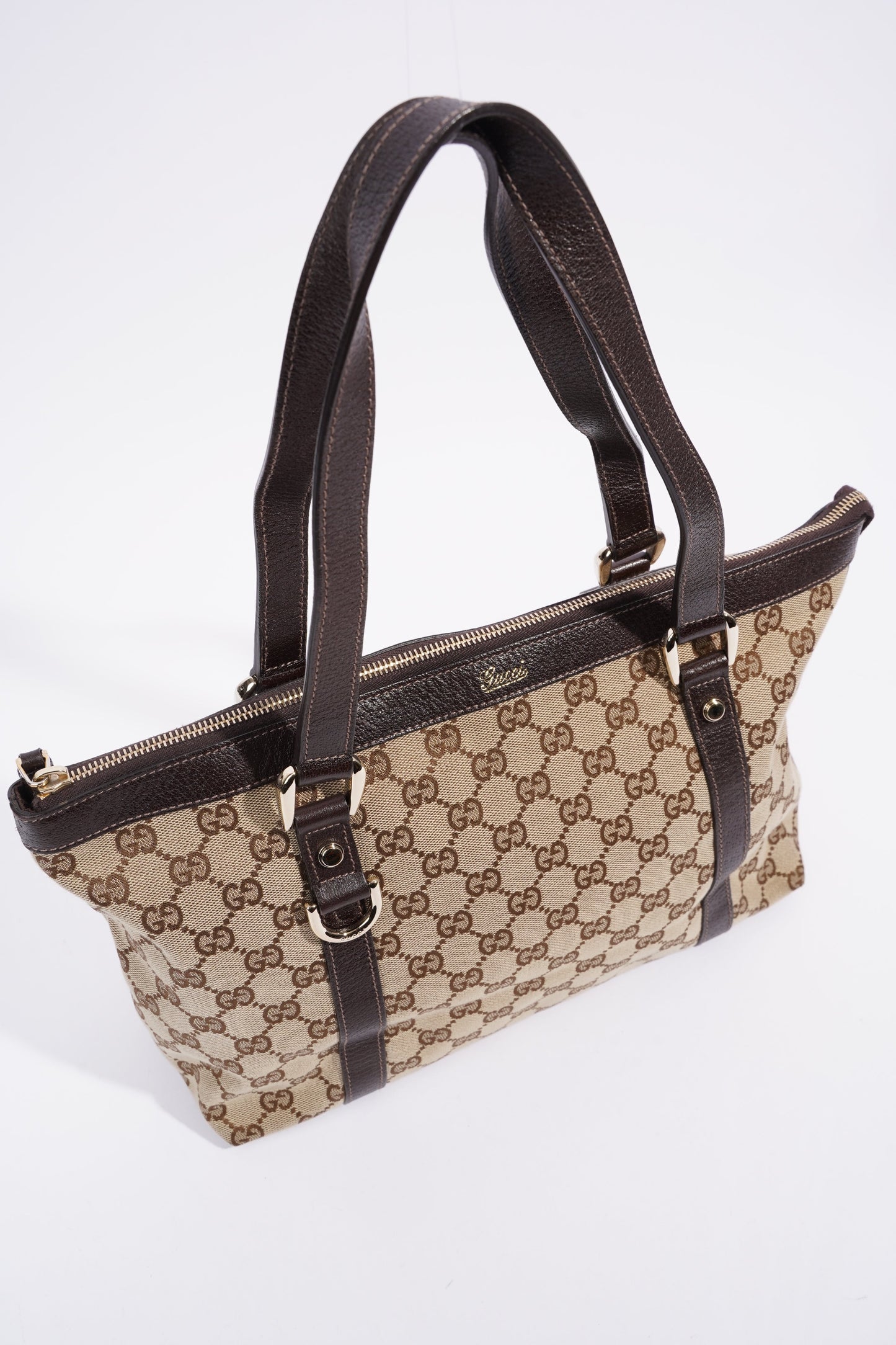 Gucci Abbey GG Tote GG Supreme / Brown Leather Canvas