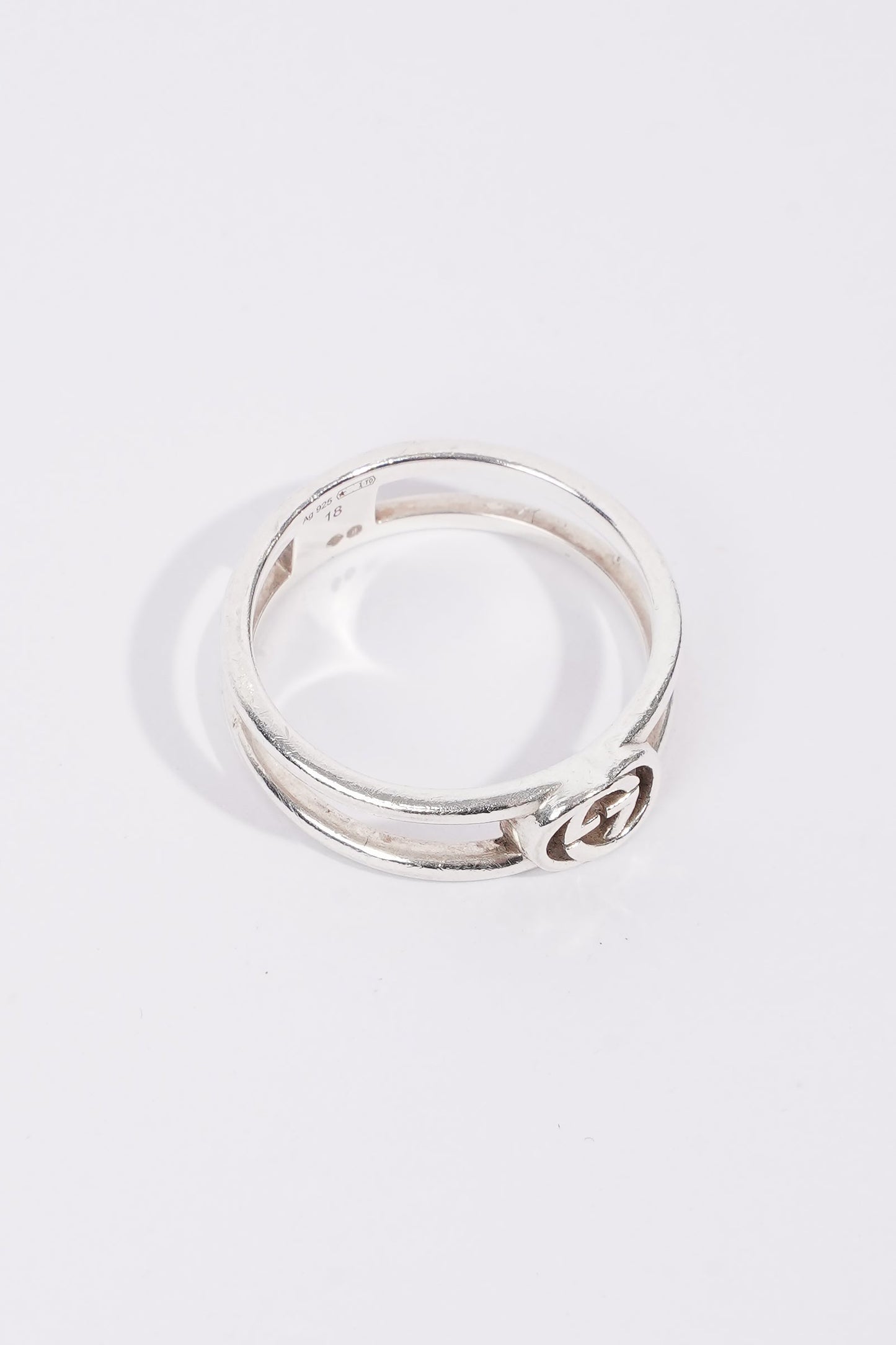 Gucci Interlocking G Thin Open Band Silver Silver Sterling 18
