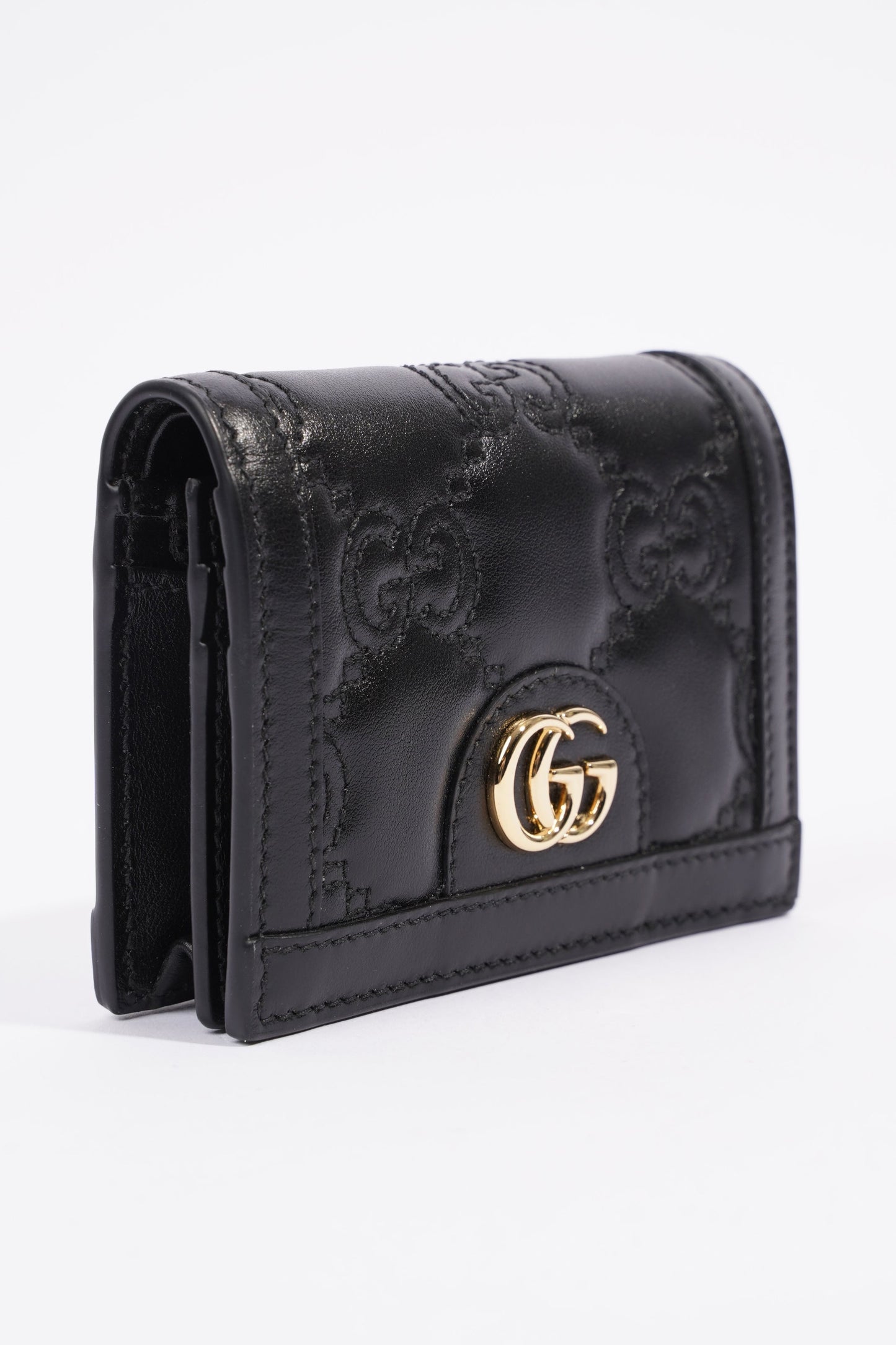 Gucci GG Matelasse Card Case Black Matelasse Leather
