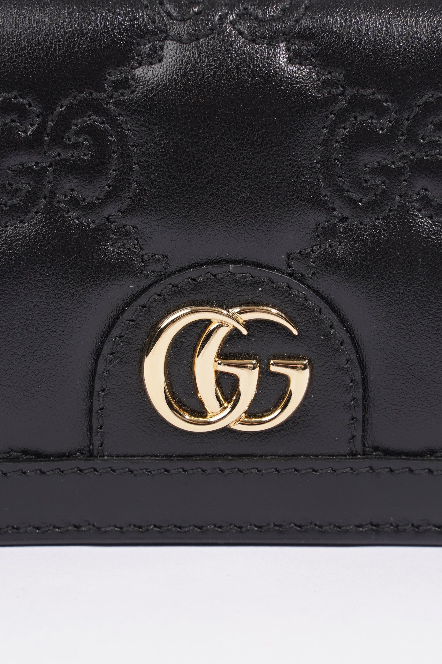 Gucci GG Matelasse Card Case Black Matelasse Leather