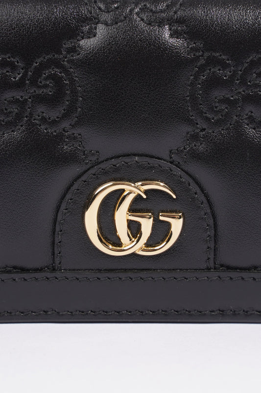 Gucci GG Matelasse Card Case Black Matelasse Leather