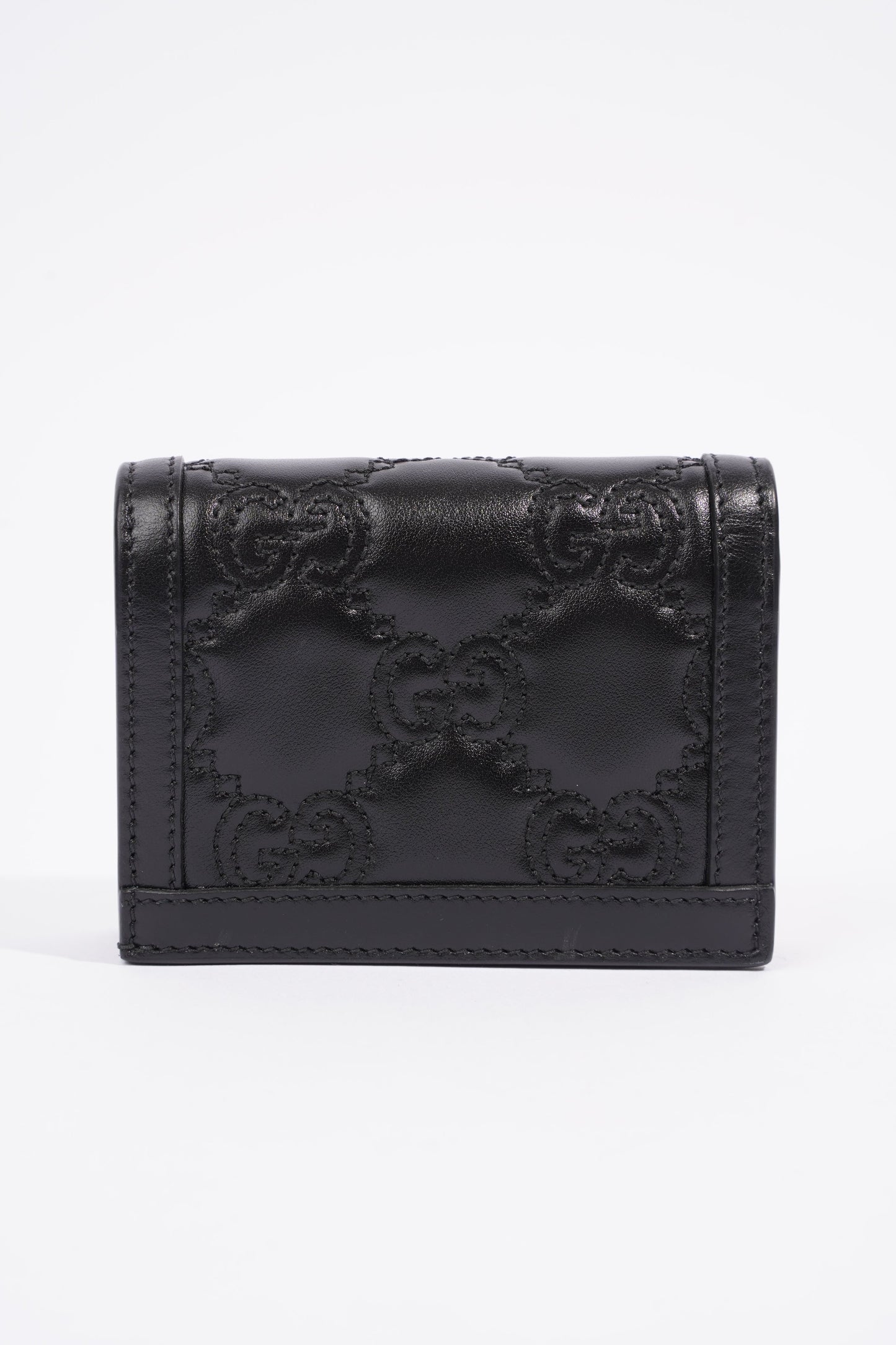 Gucci GG Matelasse Card Case Black Matelasse Leather