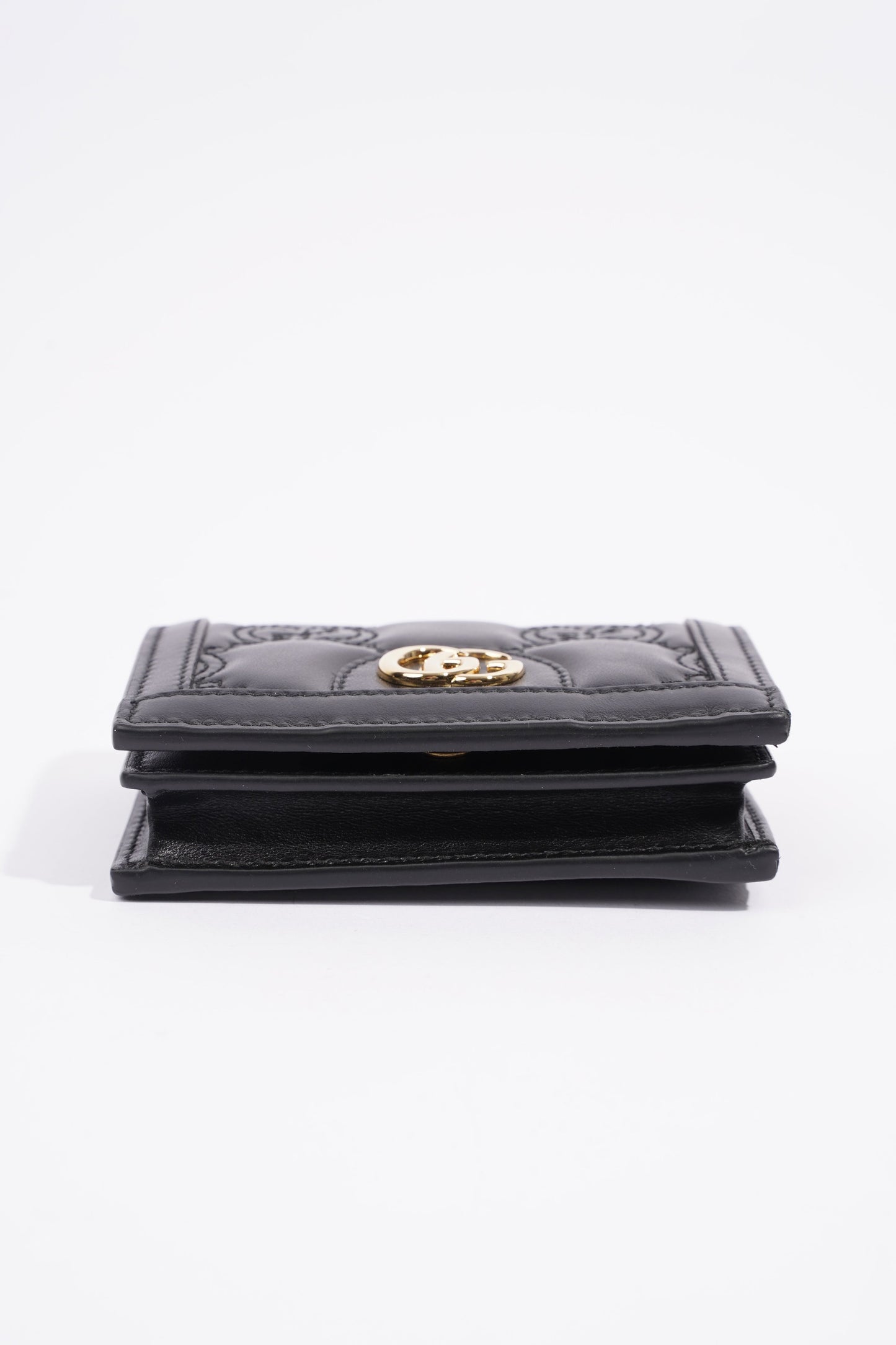 Gucci GG Matelasse Card Case Black Matelasse Leather