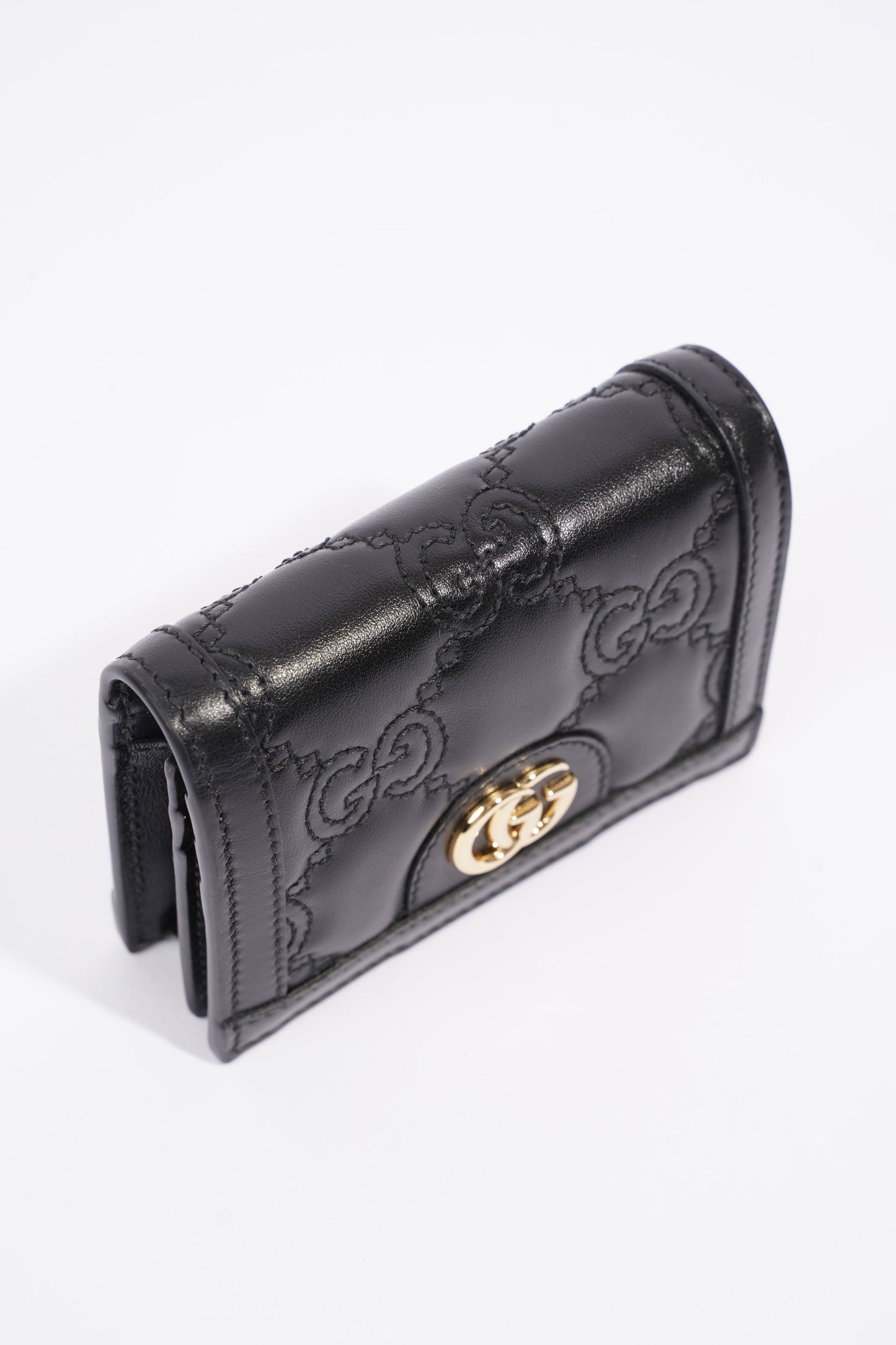 Gucci GG Matelasse Card Case Black Matelasse Leather