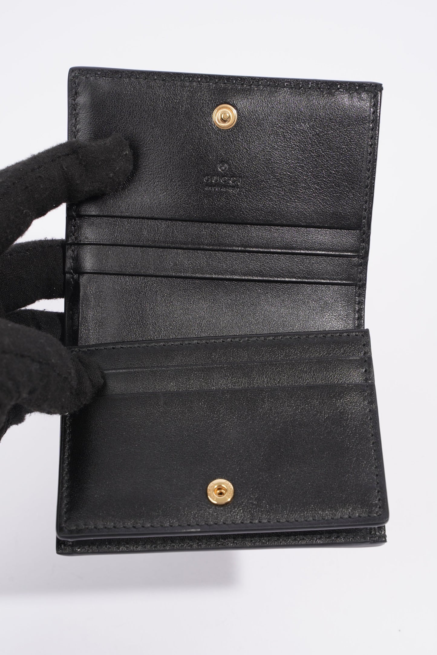 Gucci GG Matelasse Card Case Black Matelasse Leather