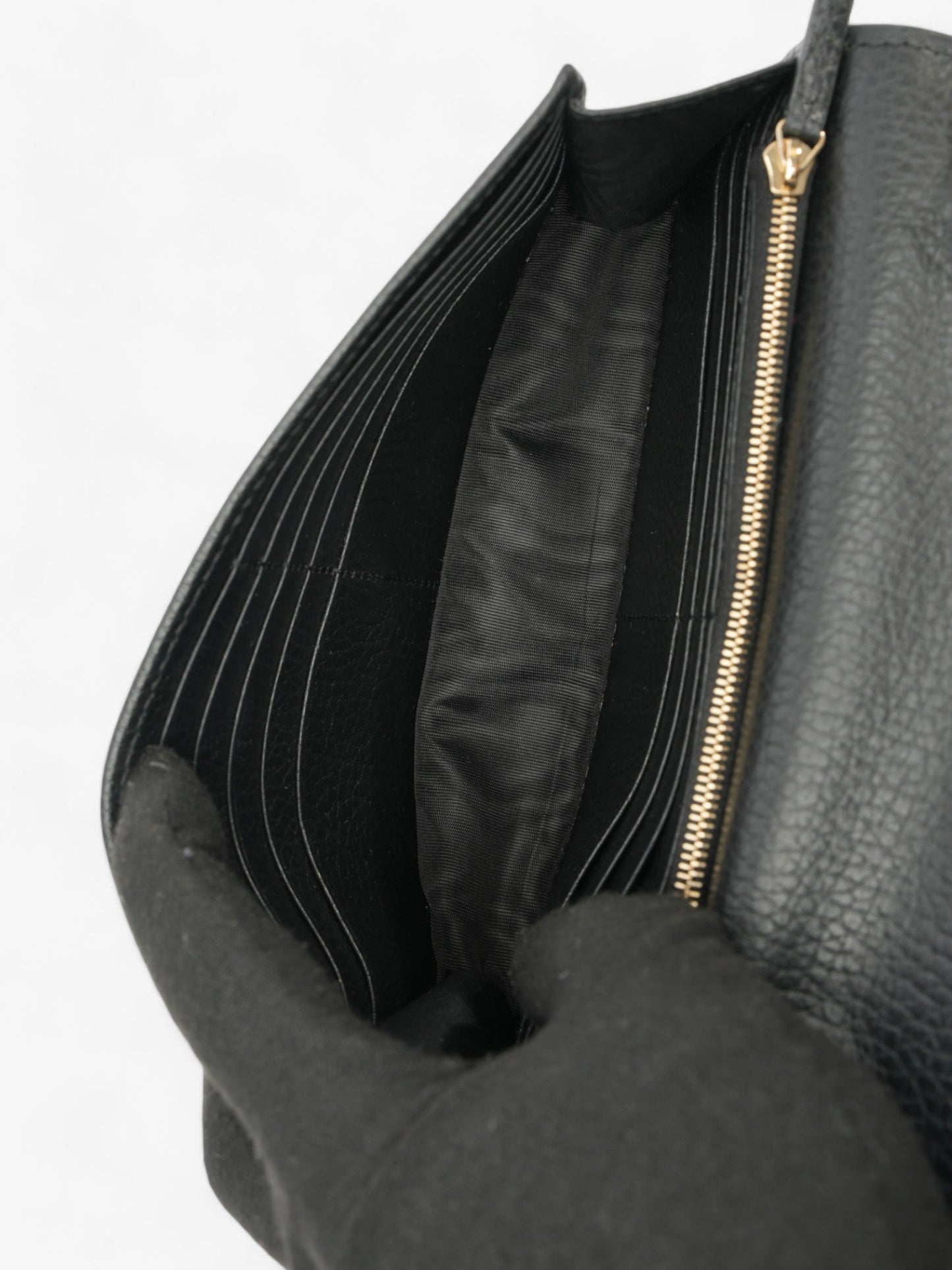 Gucci Interlocking GG Chain Wallet Black Leather