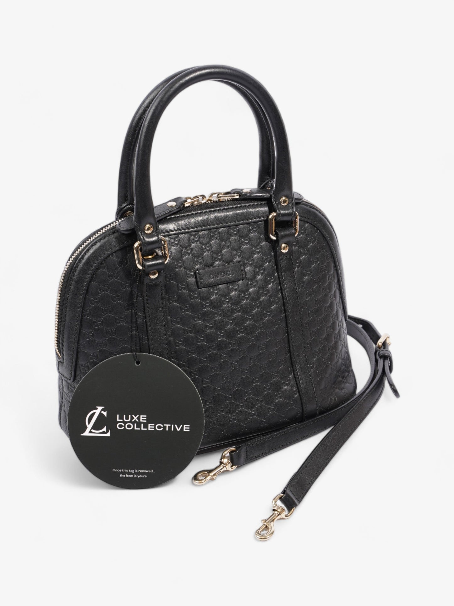 Gucci Mini Dome Black Microguccissima Empreinte Leather