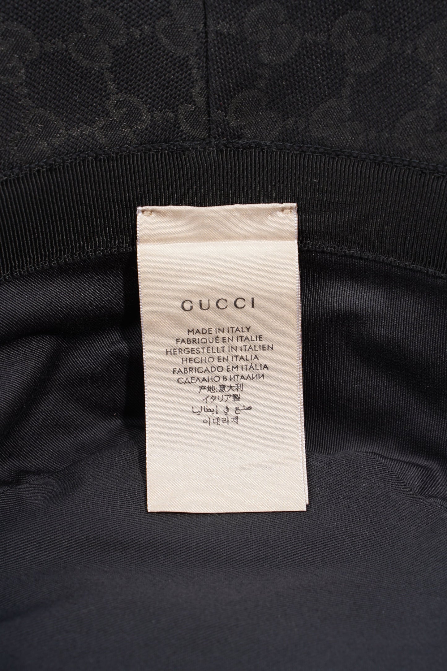 Gucci GG Bucket Hat Black GG Supreme Canvas XL (60cm)