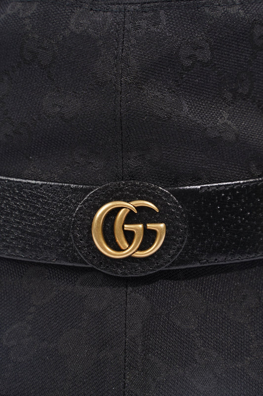 Gucci GG Bucket Hat Black GG Supreme Canvas XL (60cm)