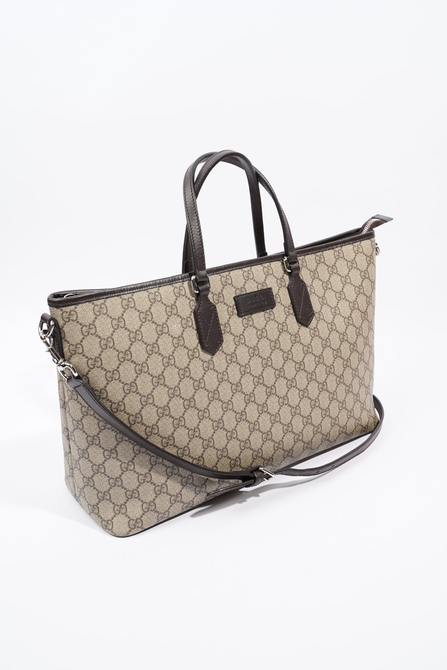 Gucci GG Zip Tote Beige And Ebony GG Supreme Coated Canvas Medium