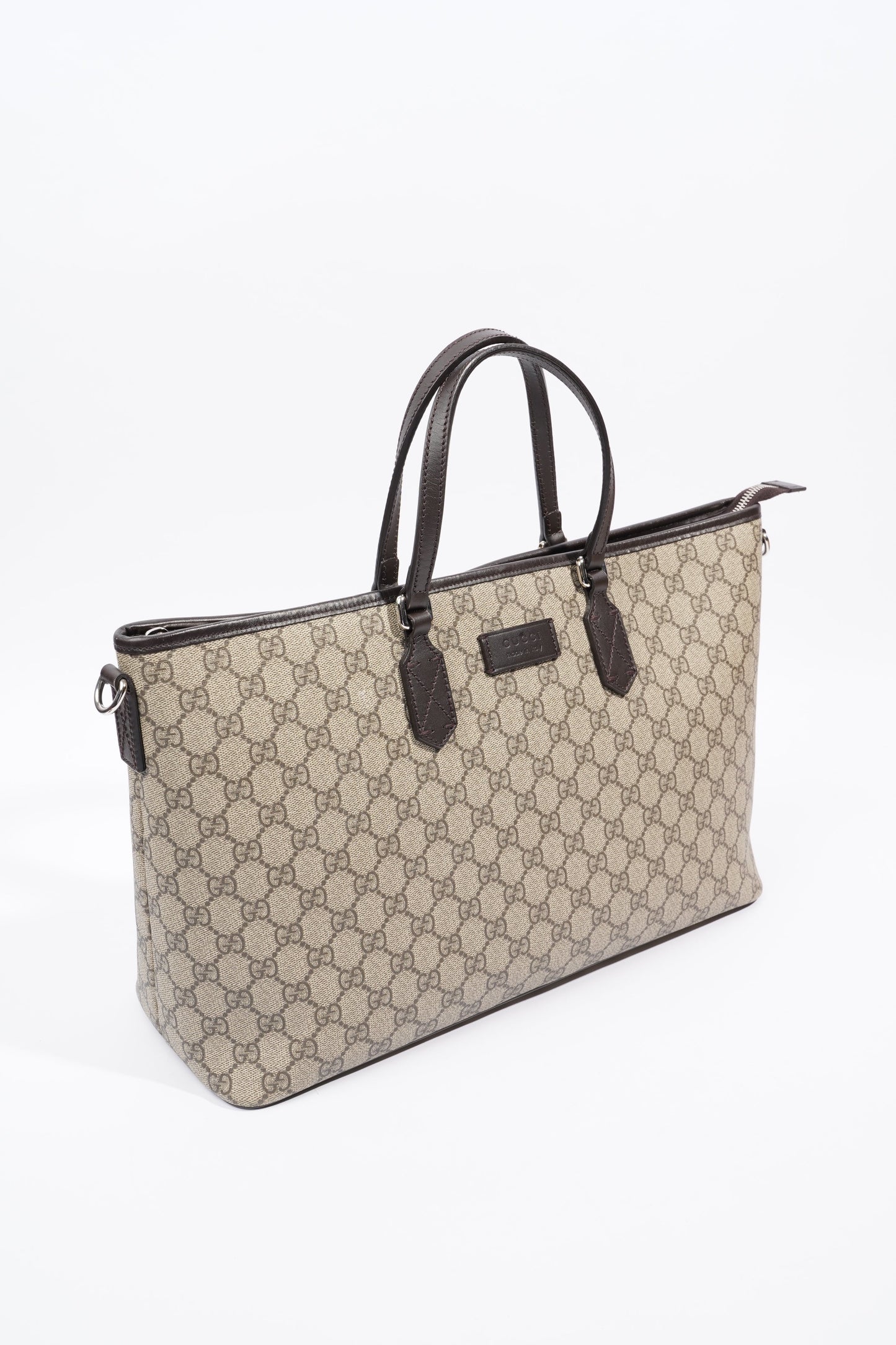 Gucci GG Zip Tote Beige And Ebony GG Supreme Coated Canvas Medium