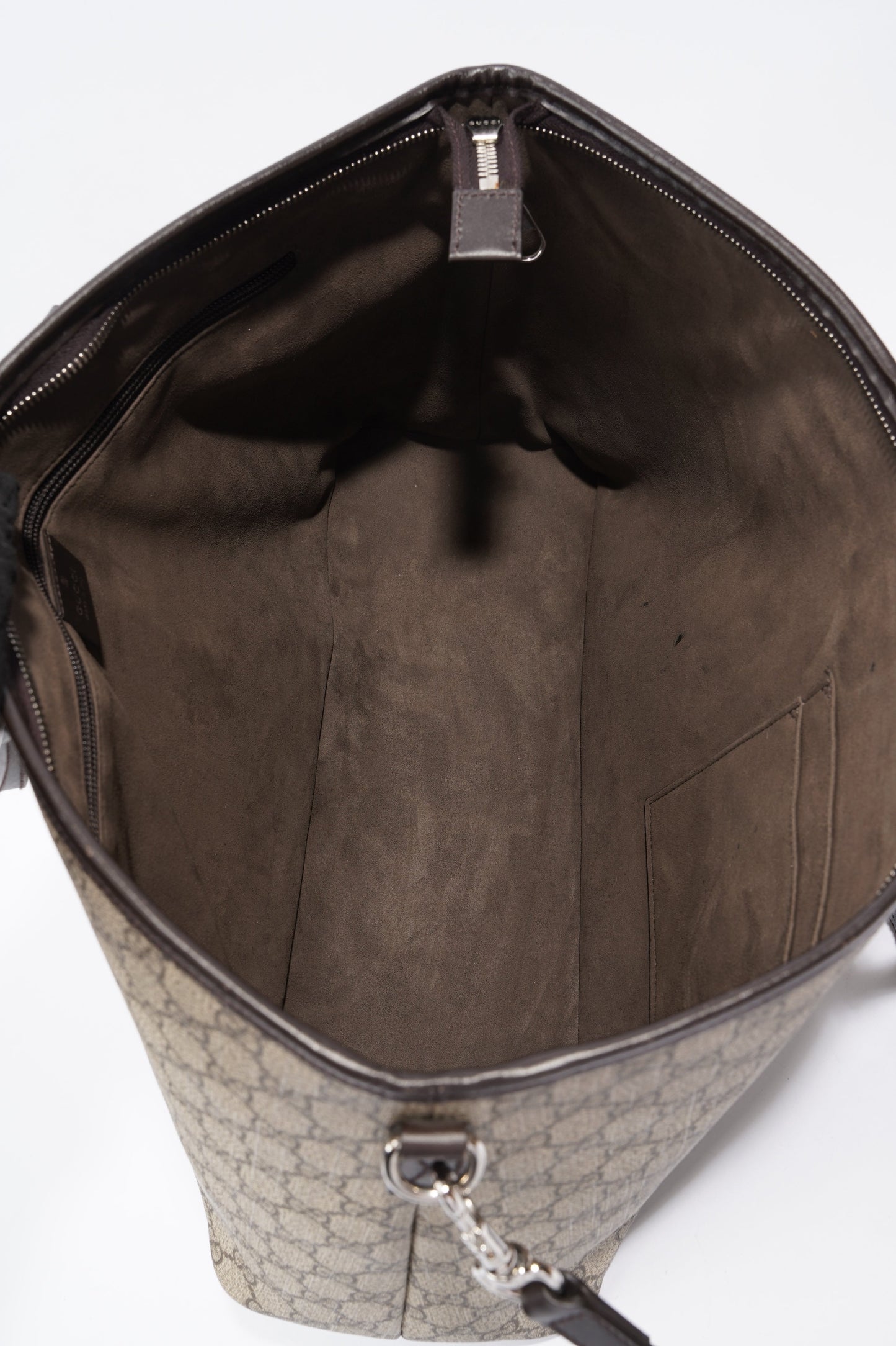 Gucci GG Zip Tote Beige And Ebony GG Supreme Coated Canvas Medium