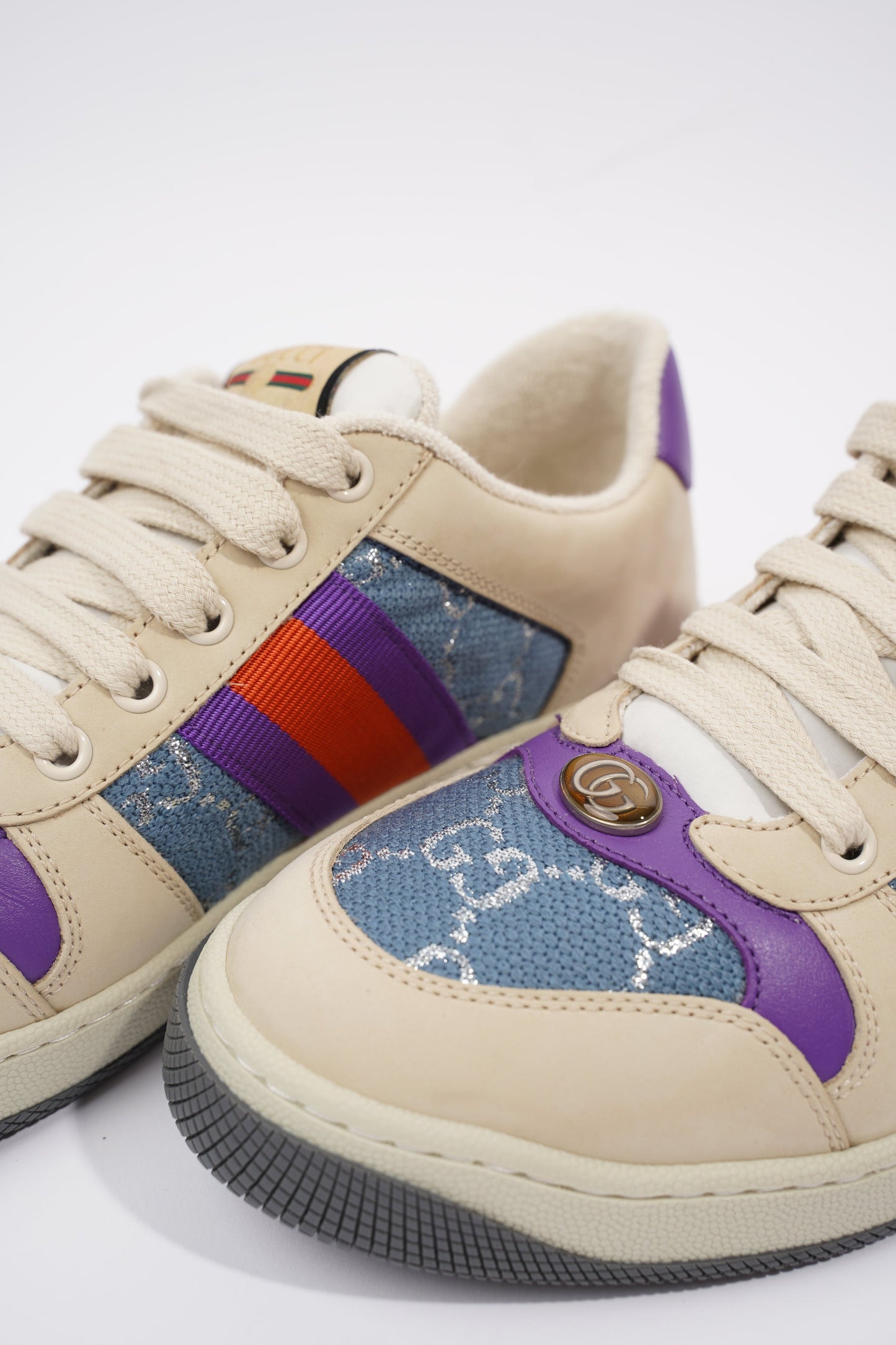 Gucci Screener Beige / Blue / Purple Mesh EU 39 UK 6