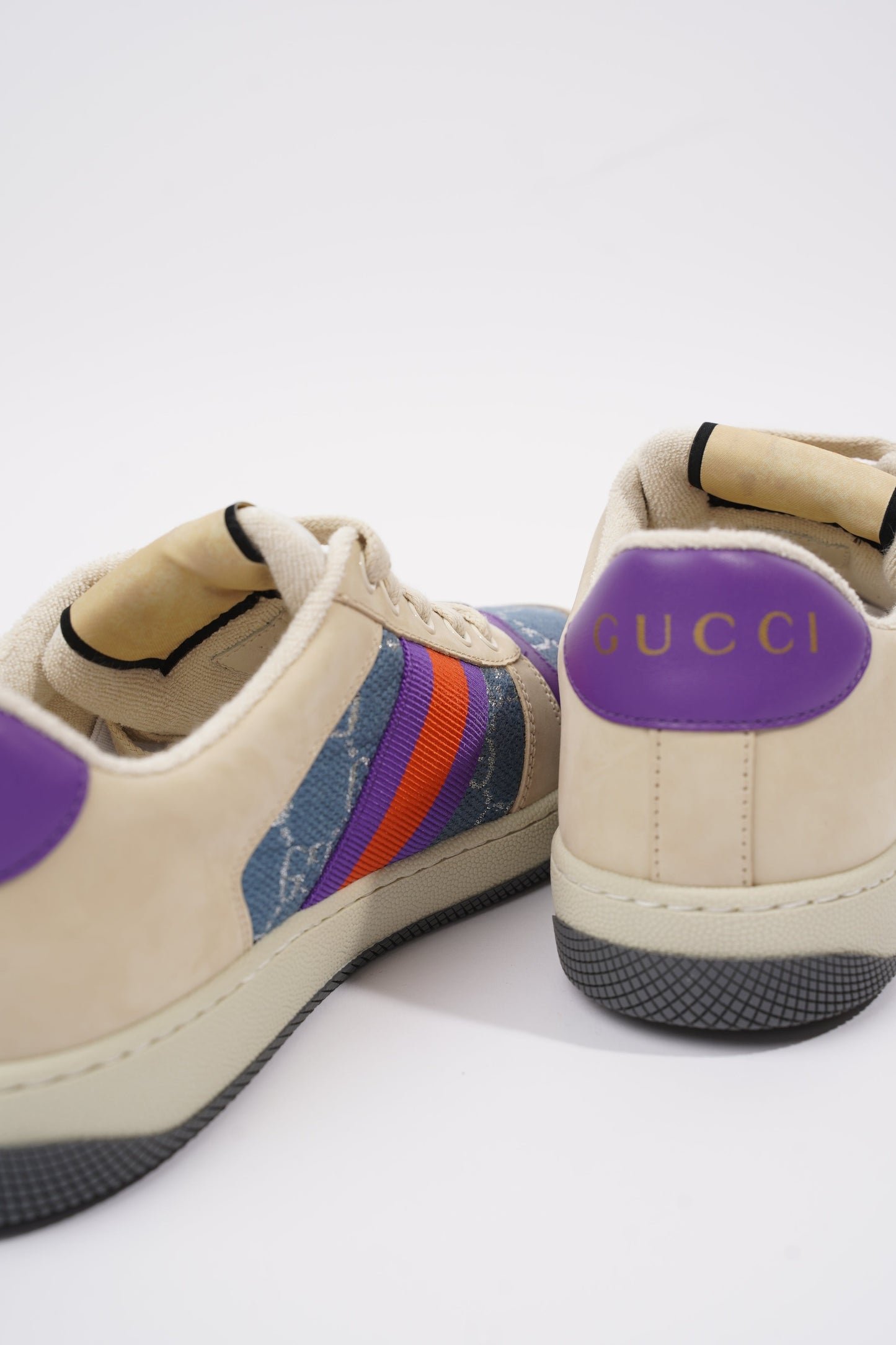 Gucci Screener Beige / Blue / Purple Mesh EU 39 UK 6
