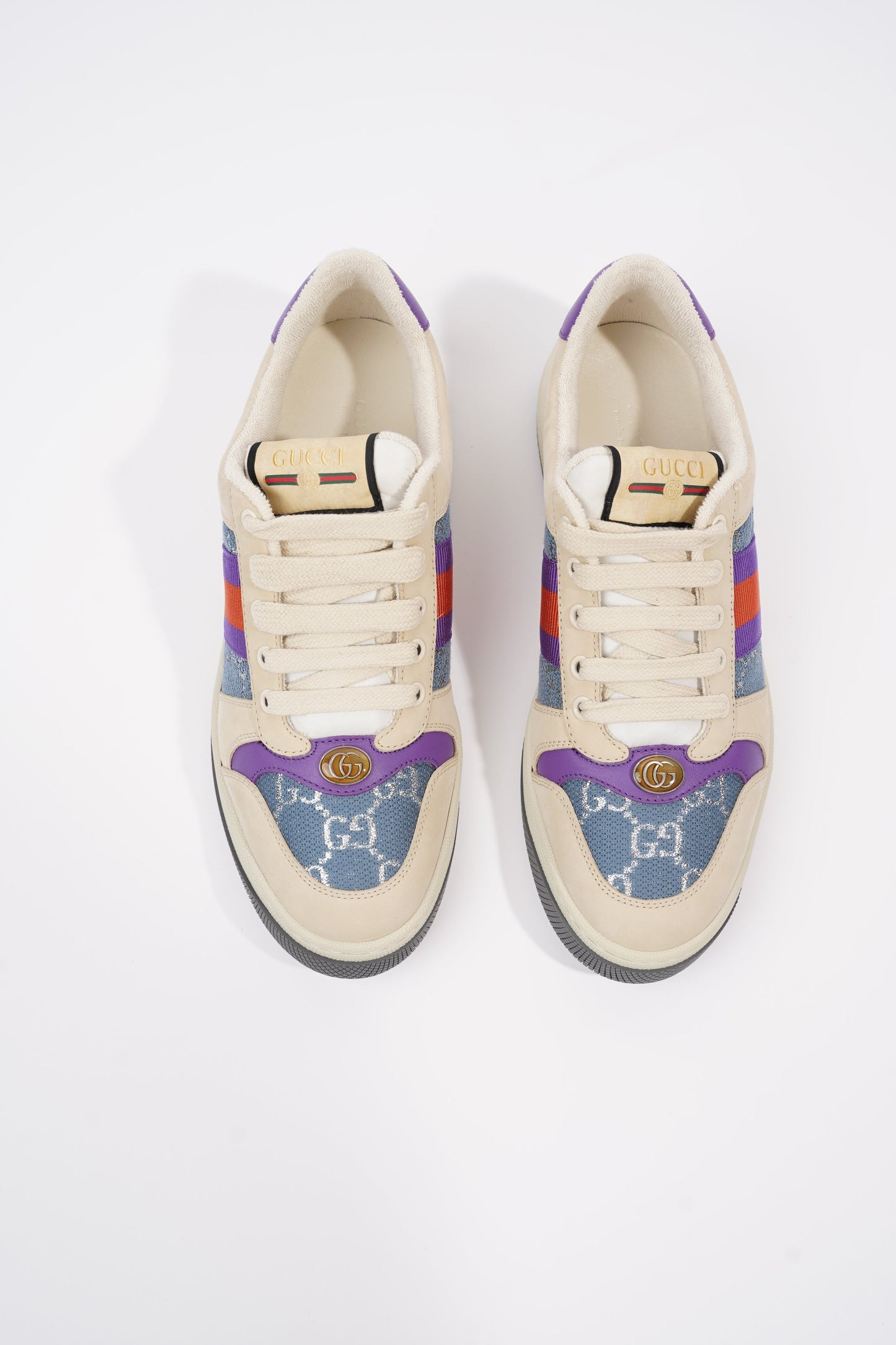 Gucci Screener Beige / Blue / Purple Mesh EU 39 UK 6