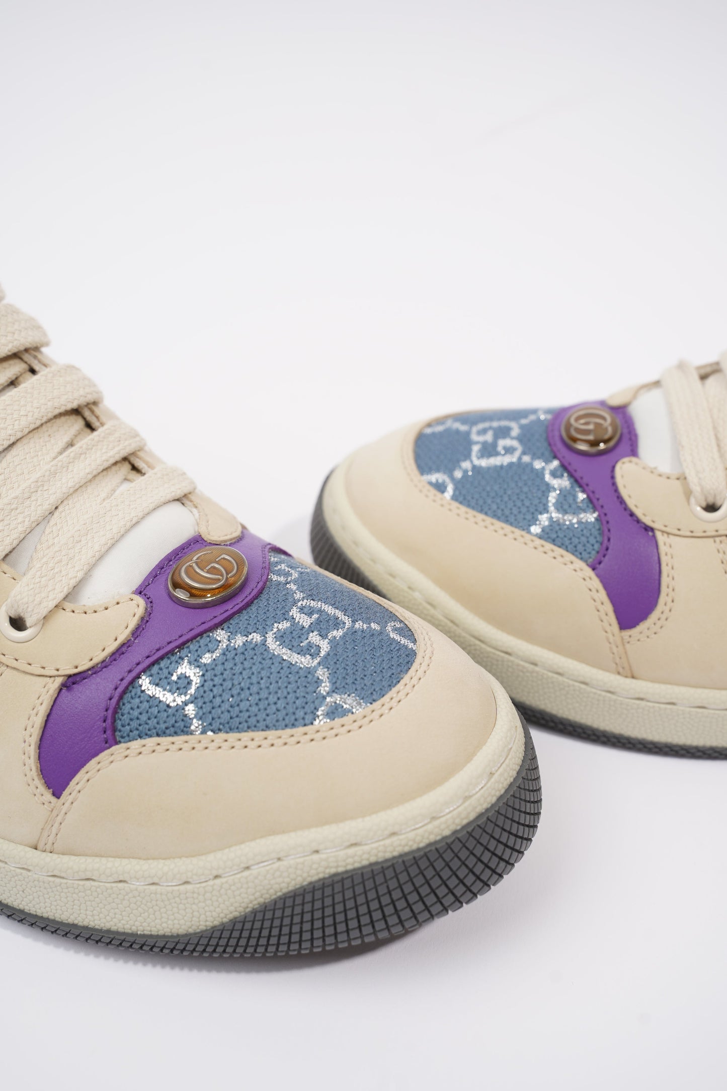 Gucci Screener Beige / Blue / Purple Mesh EU 39 UK 6