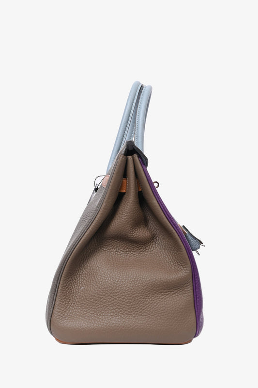 Hermes 2012 Clemence Leather Arlequin Birkin 35