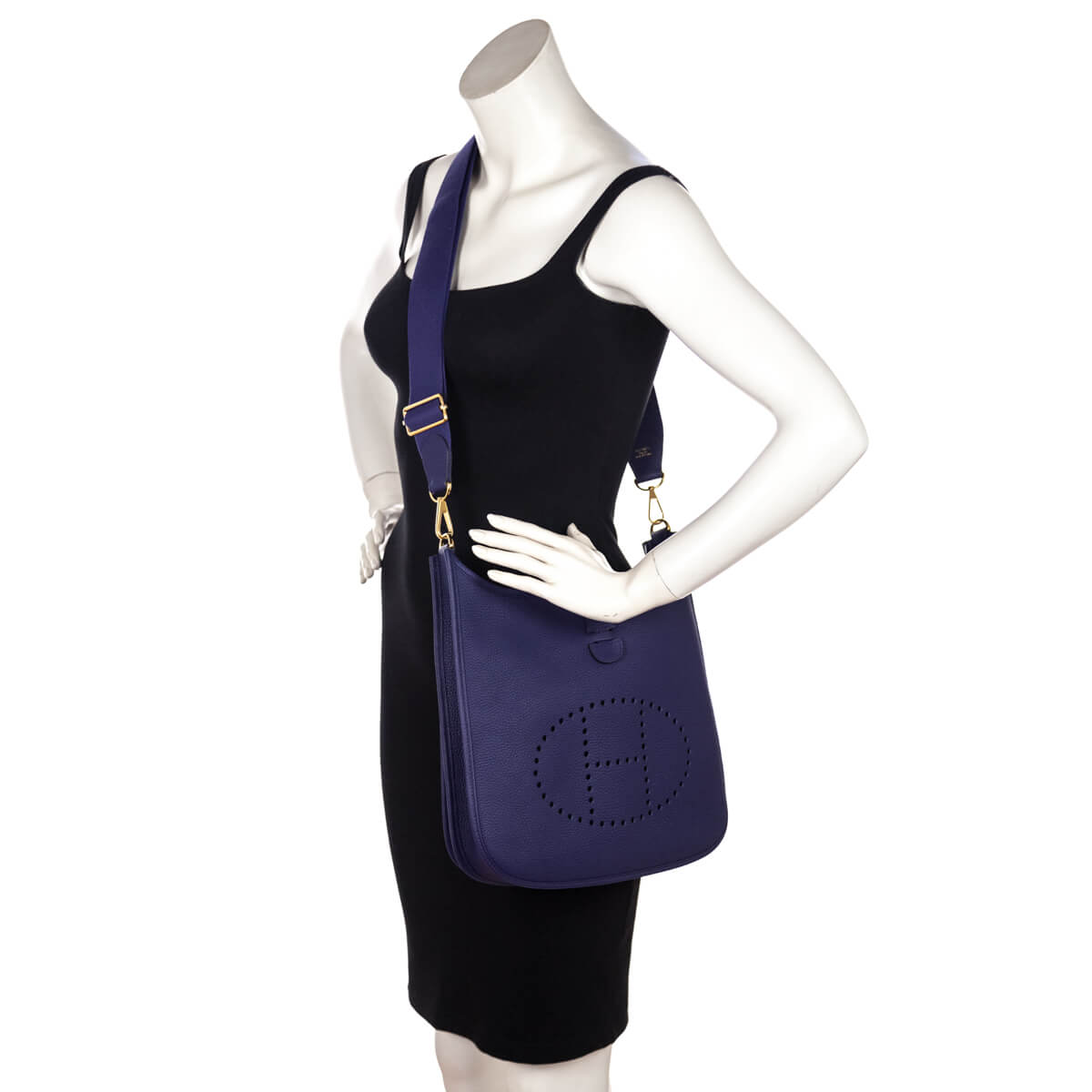 Hermes Bleu Encre Taurillon Clemence Evelyne III 29 PM