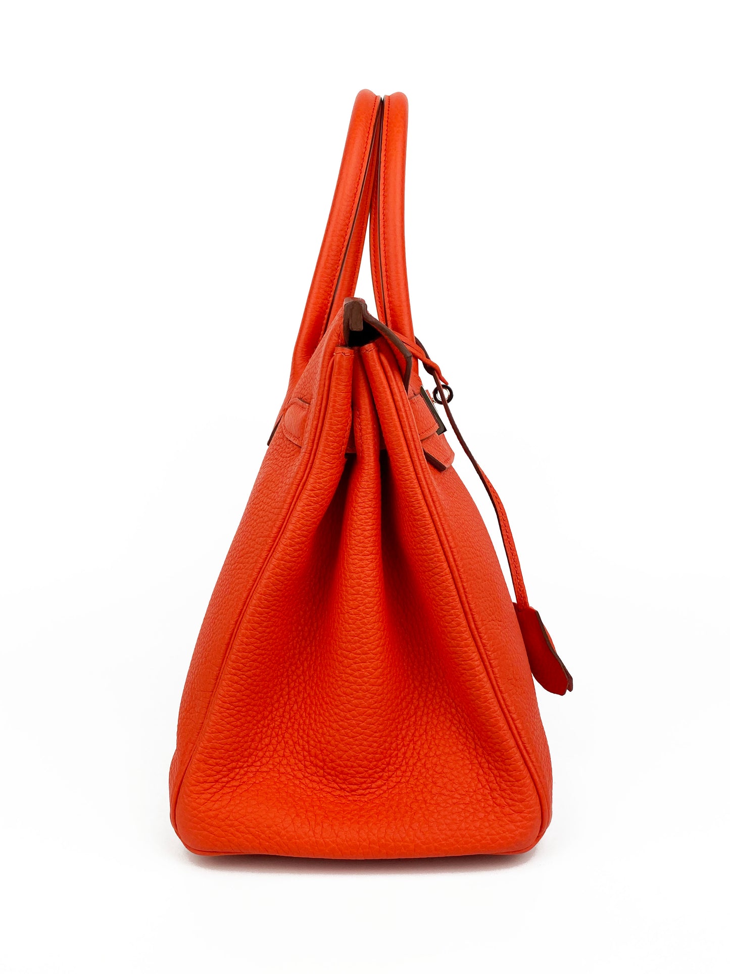 Hermes 8V Orange Poppy 30 Birkin Bag