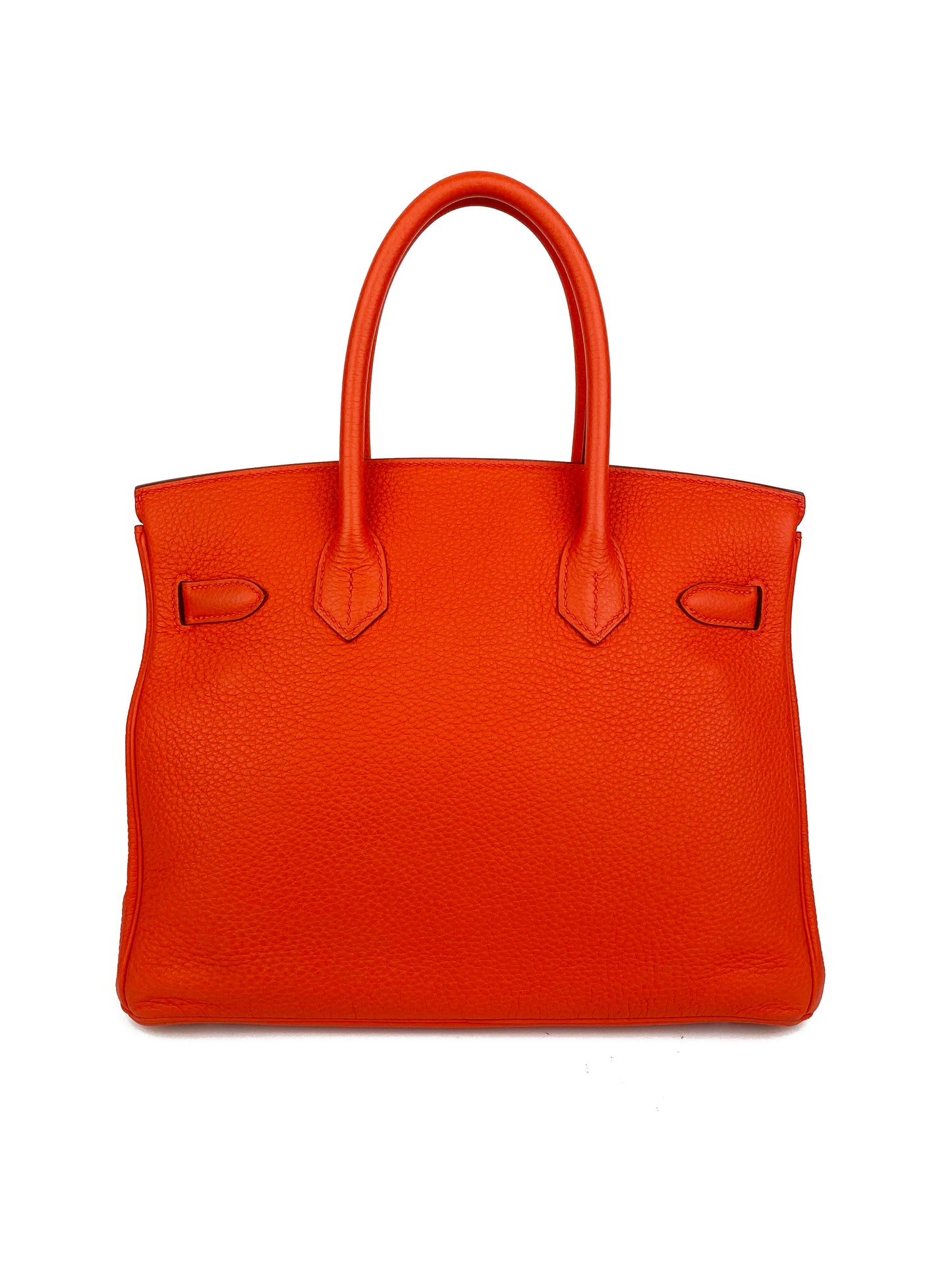 Hermes 8V Orange Poppy 30 Birkin Bag