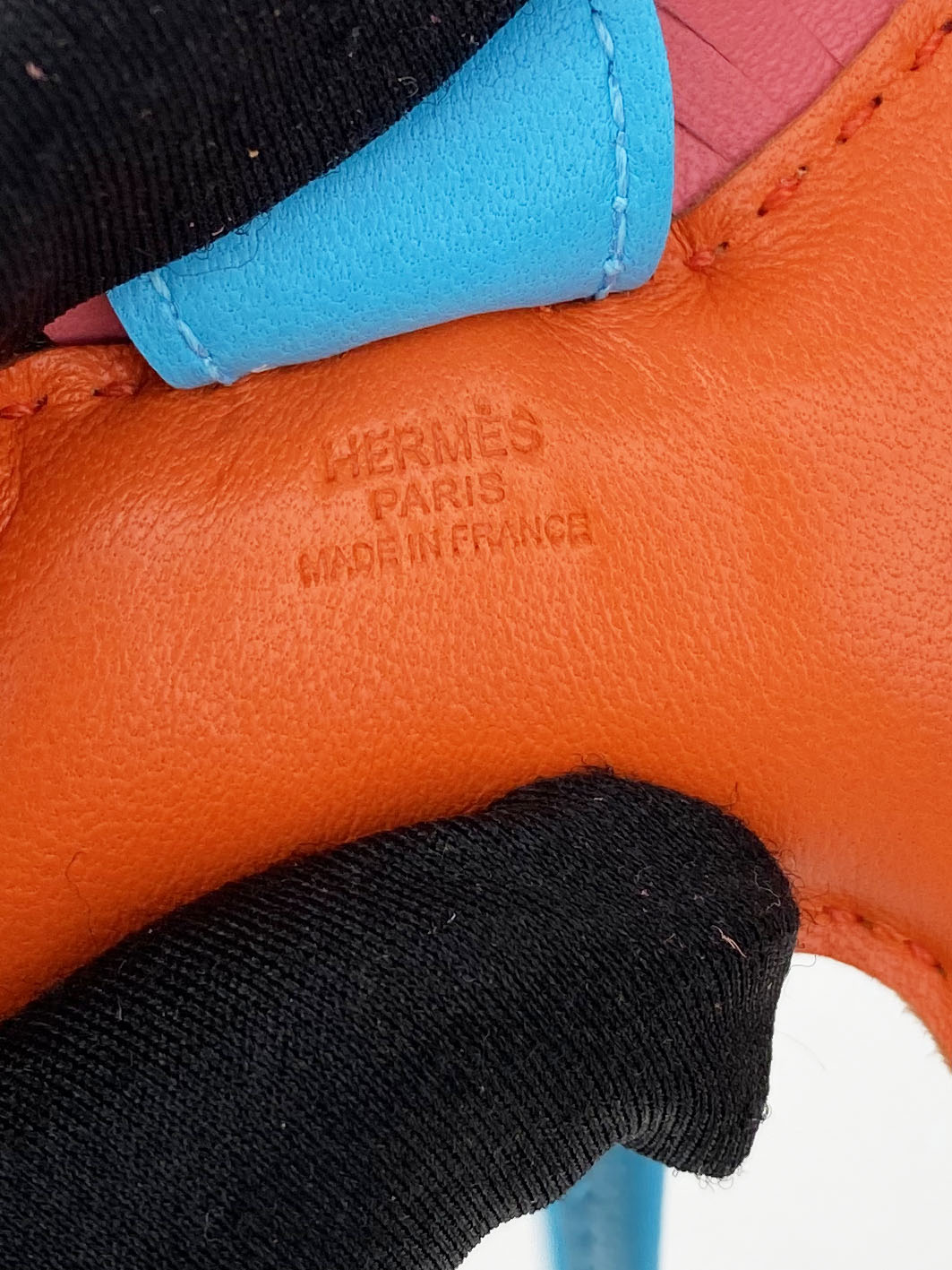 Hermes Orange Poppy & Zanzibar Rose Rodeo PM Bag Charm