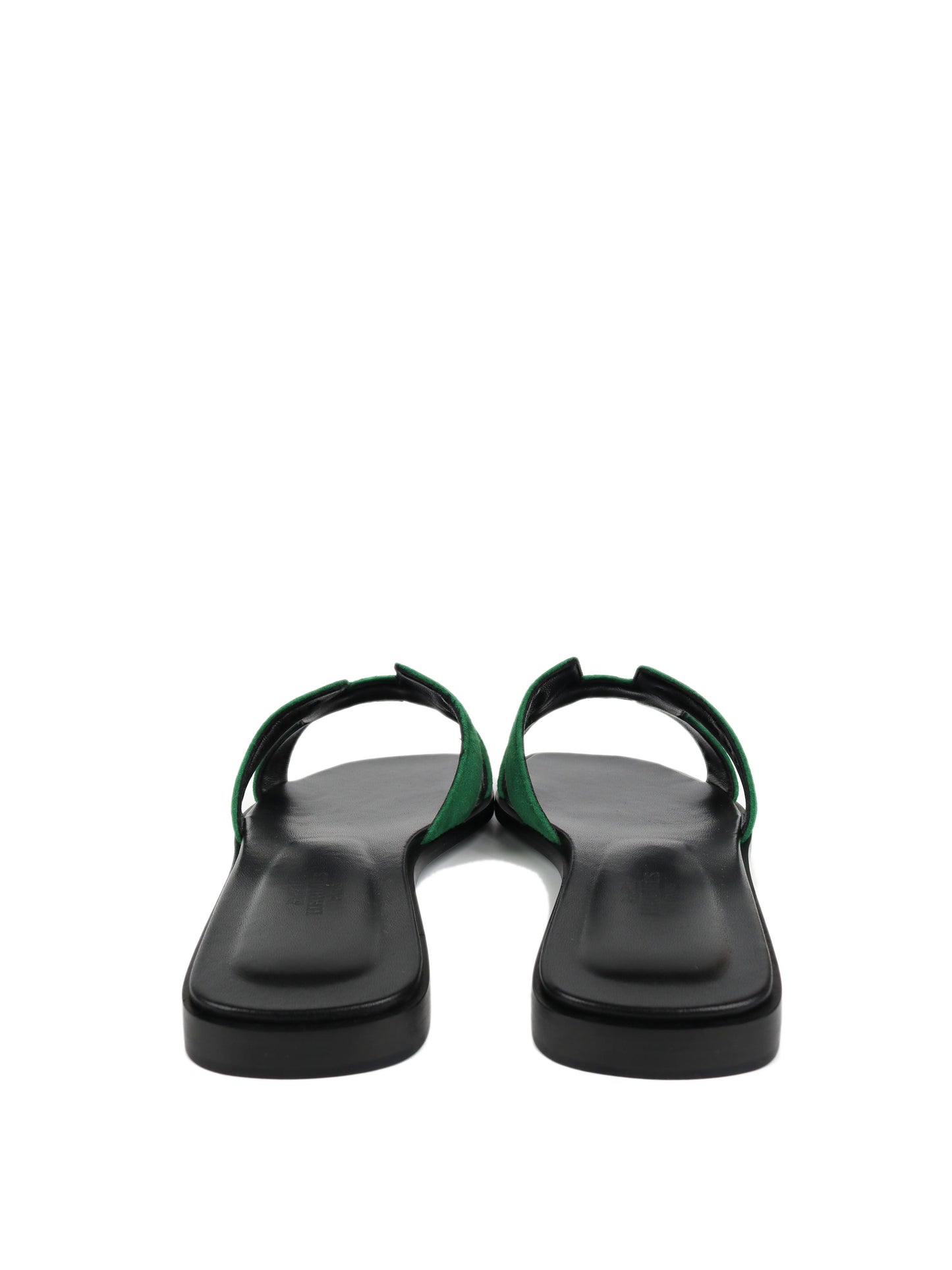 Hermes Vert Electrique Oran Sandals 37.5