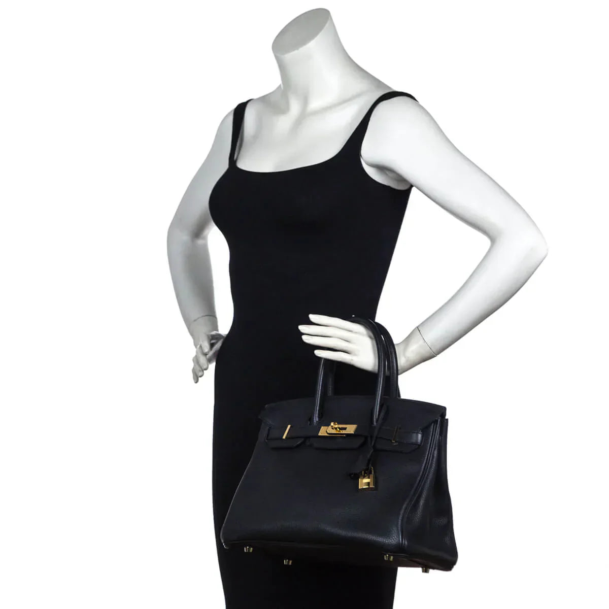 Hermes Black Clemence Birkin 30