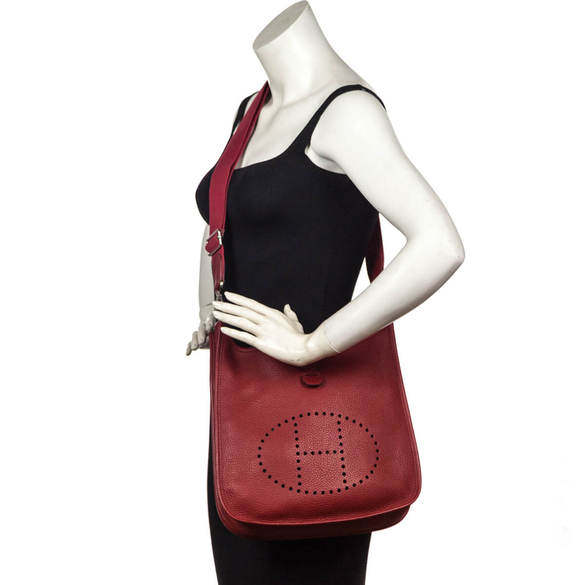 Hermes Rouge Hermes Clemence Evelyne III PM
